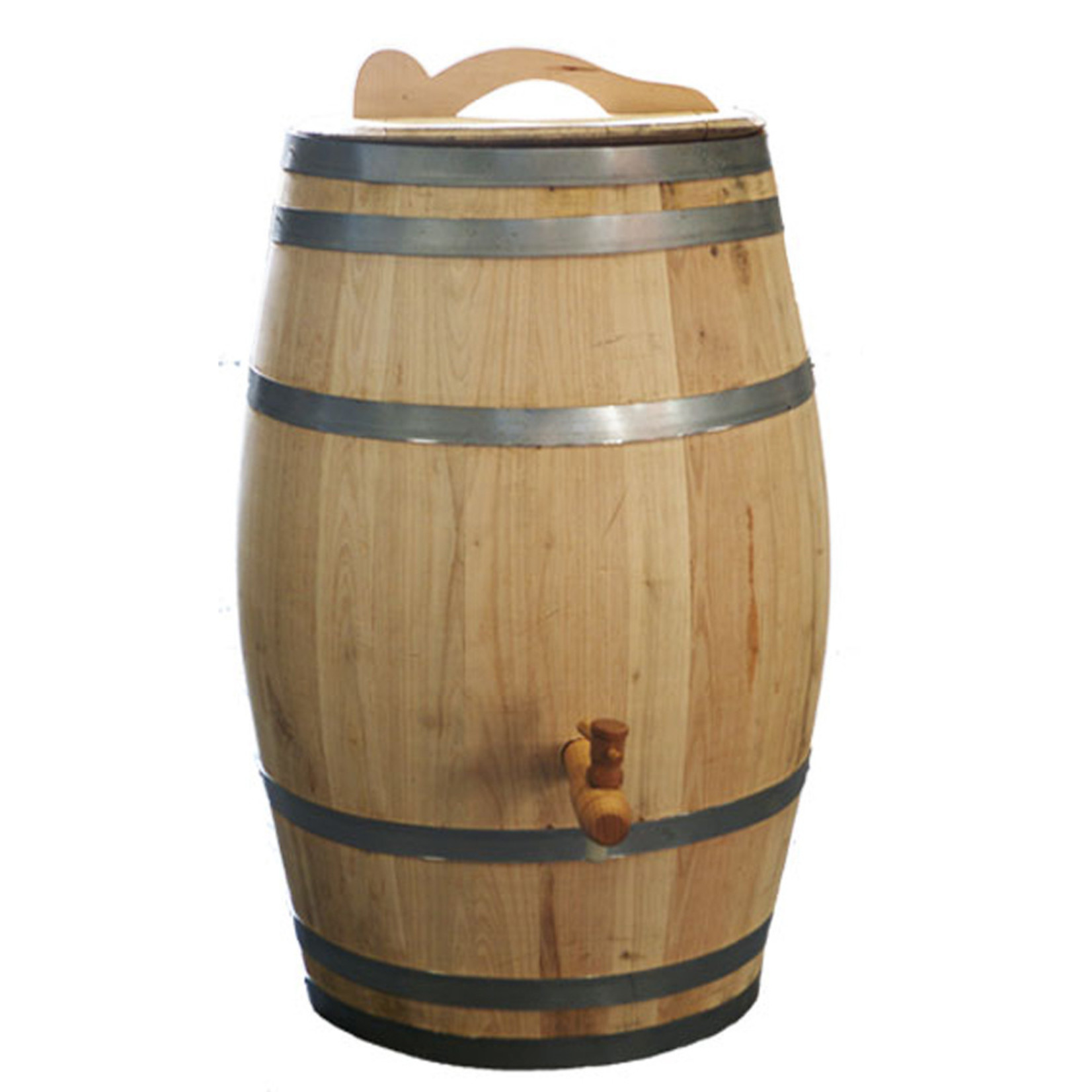 Houten regenton met kraan en deksel