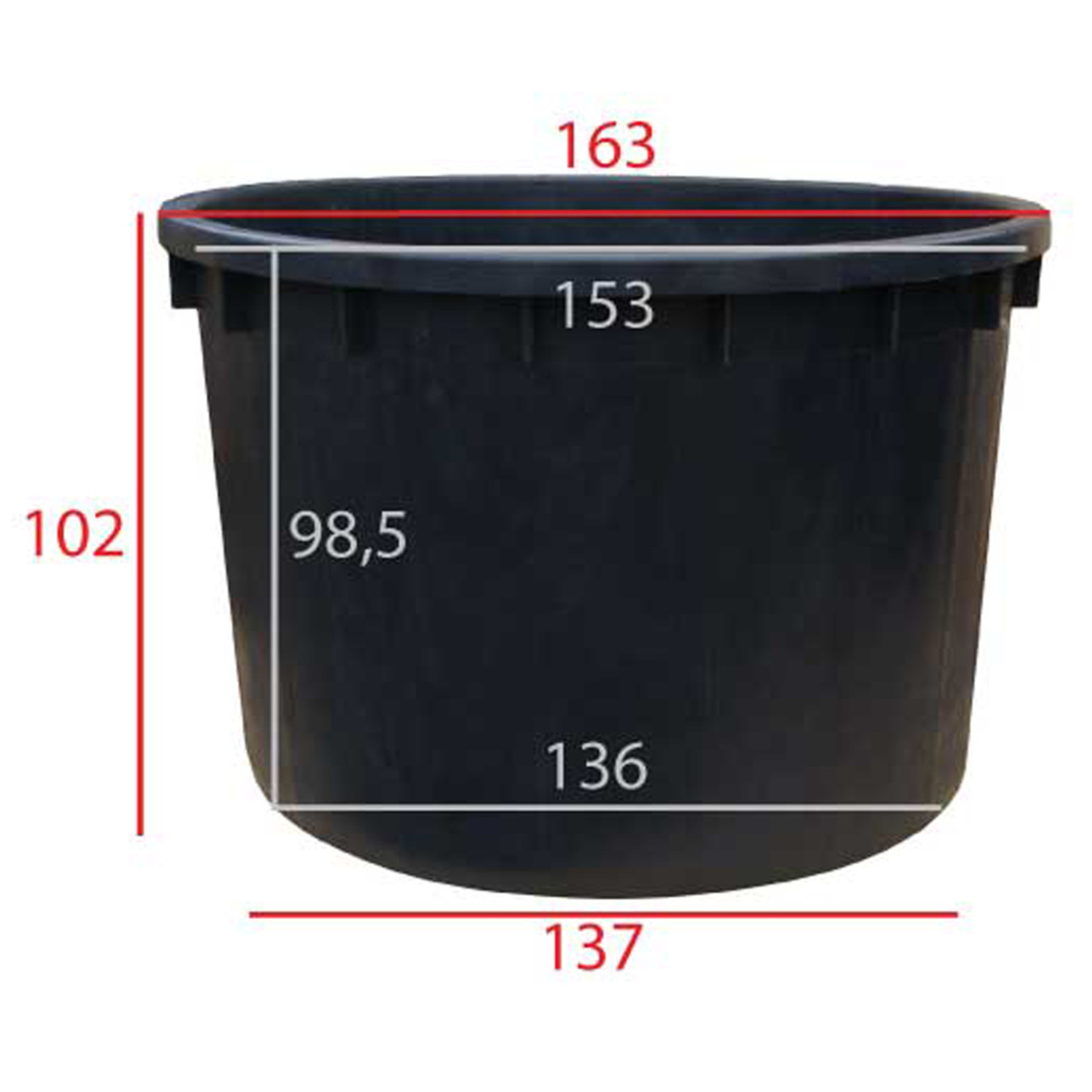 Boomkuip 1500 liter √∏ 155 x h.100 cm