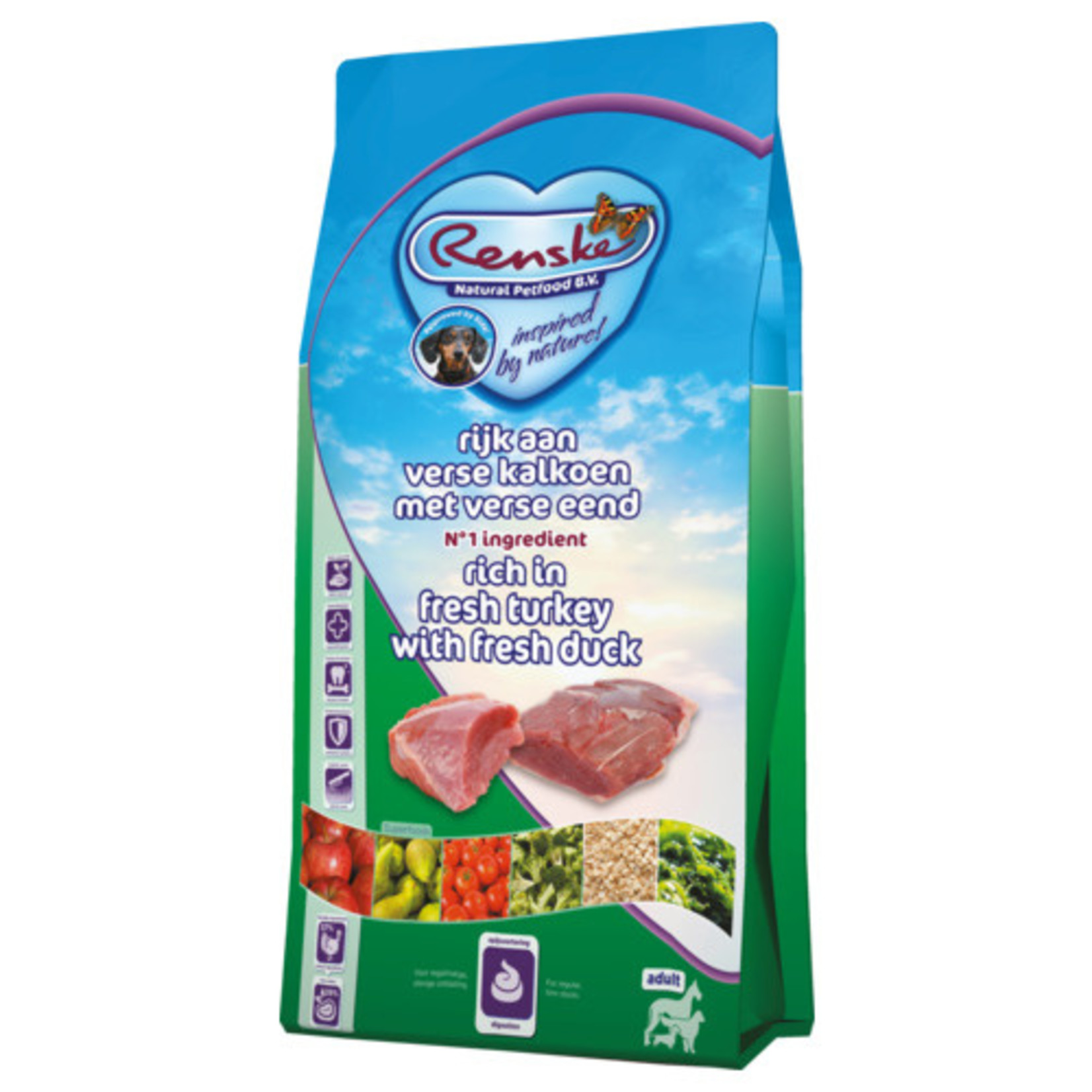 renske Renske droog hond adult verse kalkoen&eend 12kg