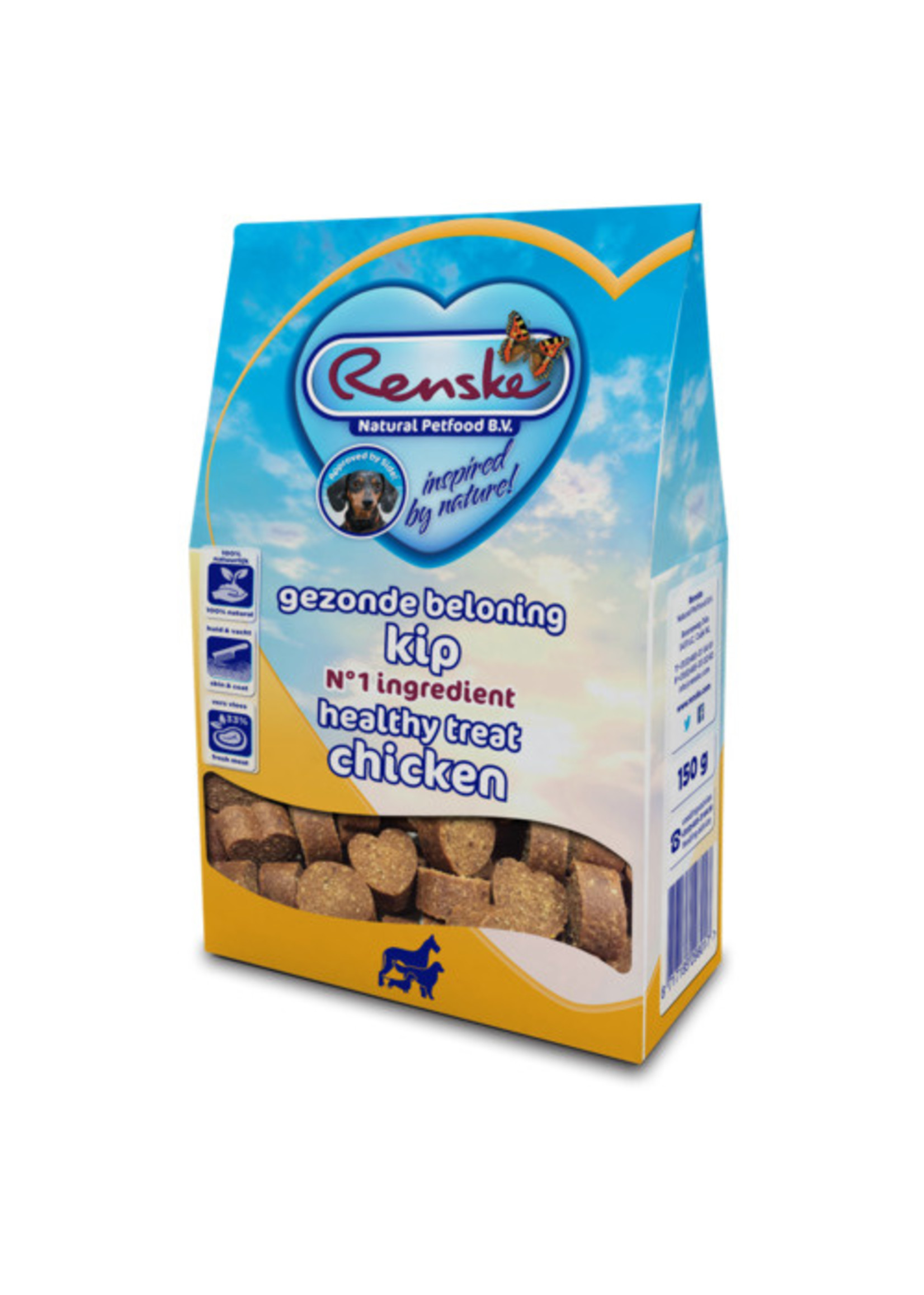 renske Renske gezonde beloning hartjes hond kip  150gr