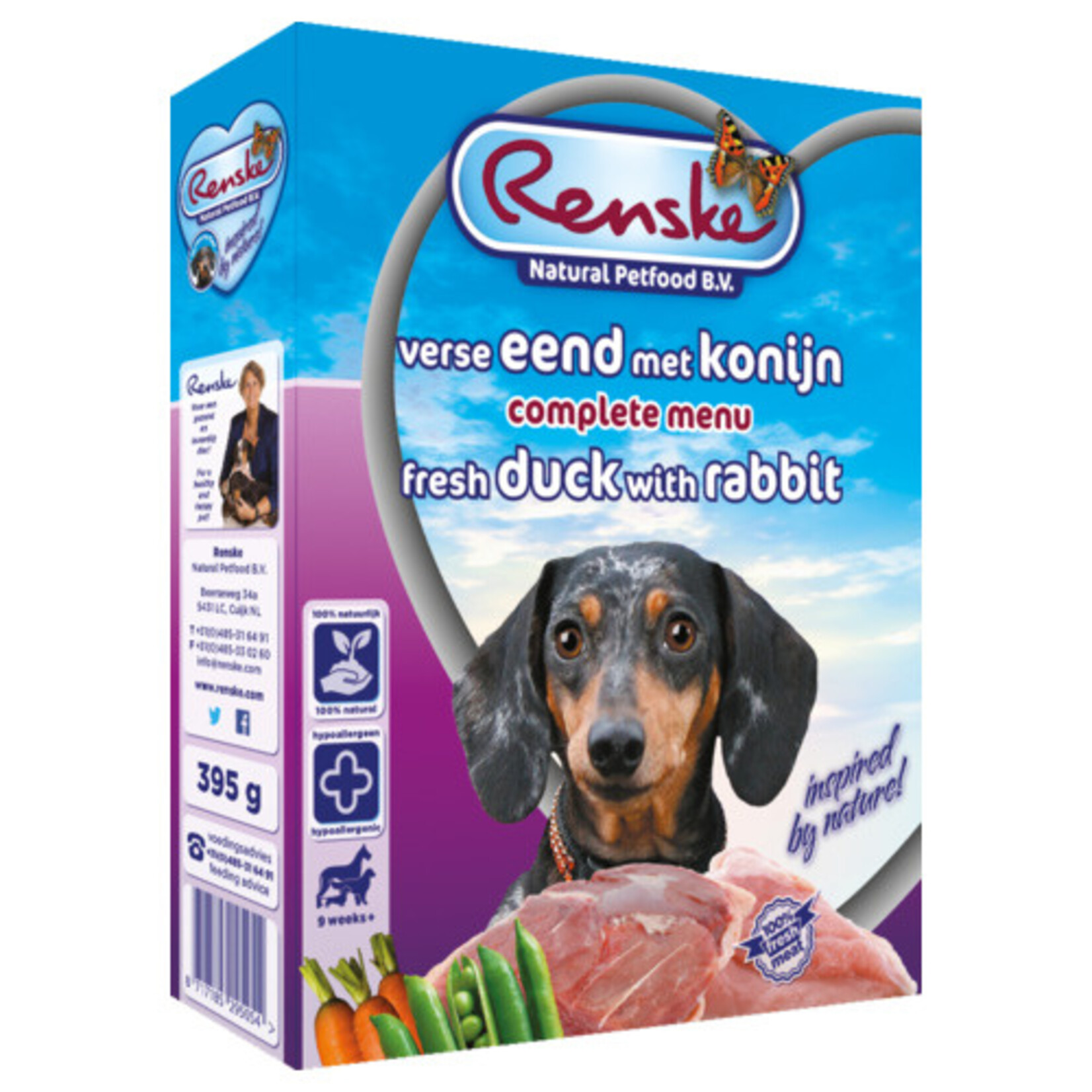renske Renske vers hond adult eend&konijn  395gr
