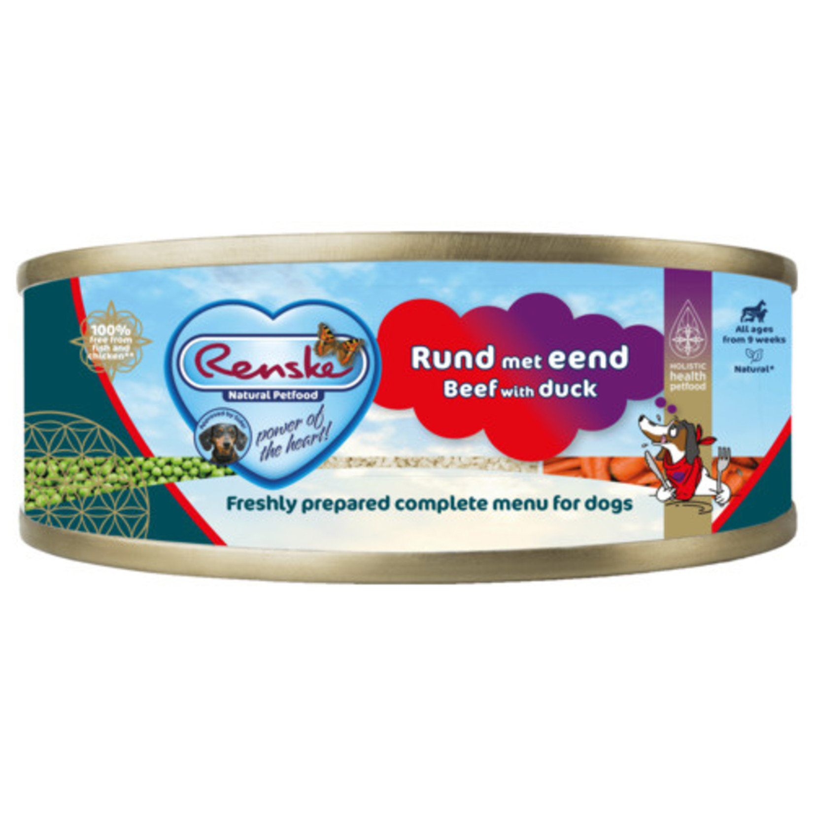 renske Renske vers vlees maaltijd hond rund/eend  95gr