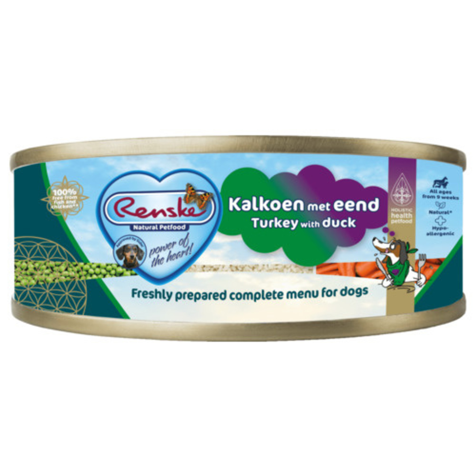 renske Renske vers vlees maaltijd hond kalkoen/eend  95gr