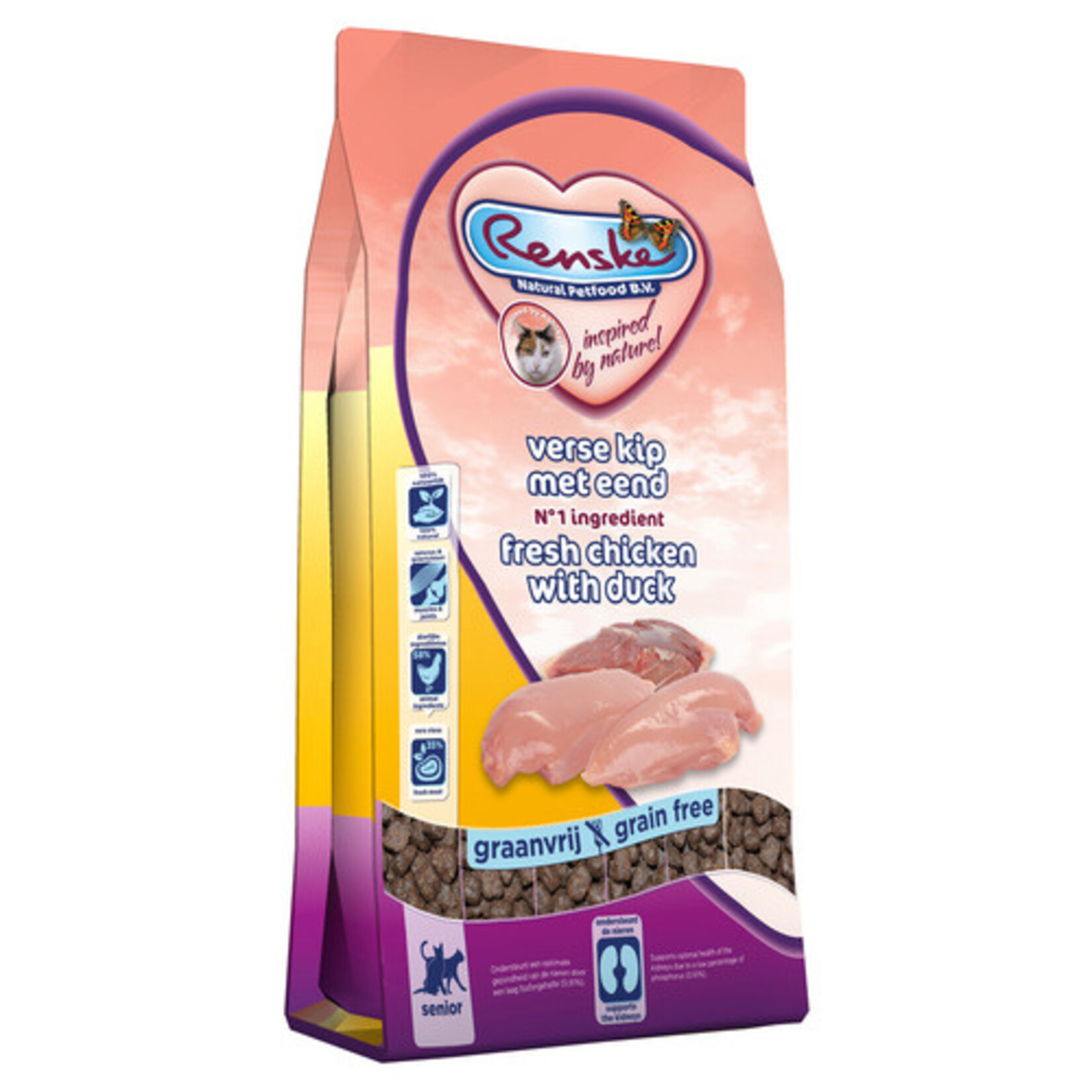 renske Renske Super Premium droog kat senior kip&eend 1,5kg