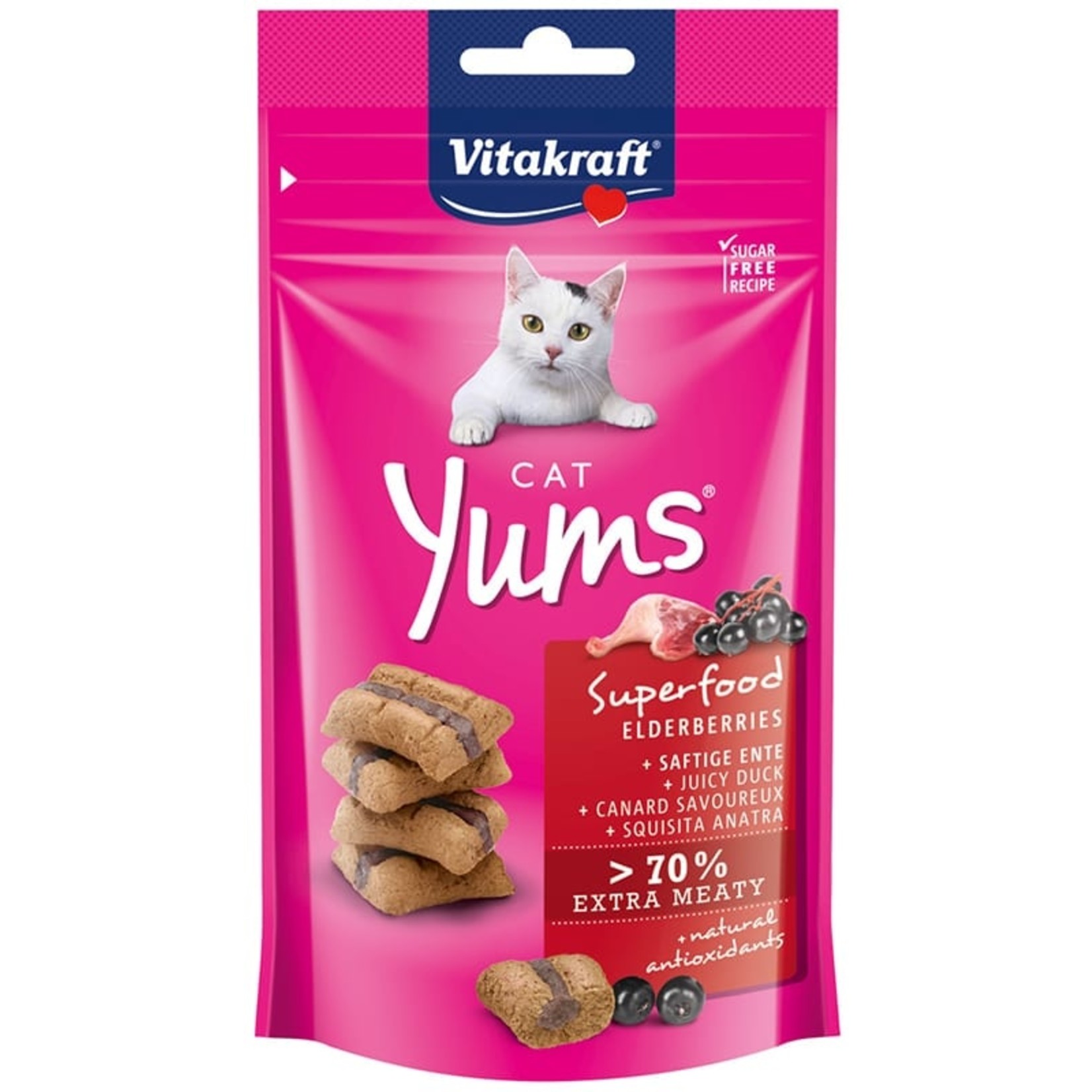 vitakraft Cat Yums + Superfood vlierbessen, 40g