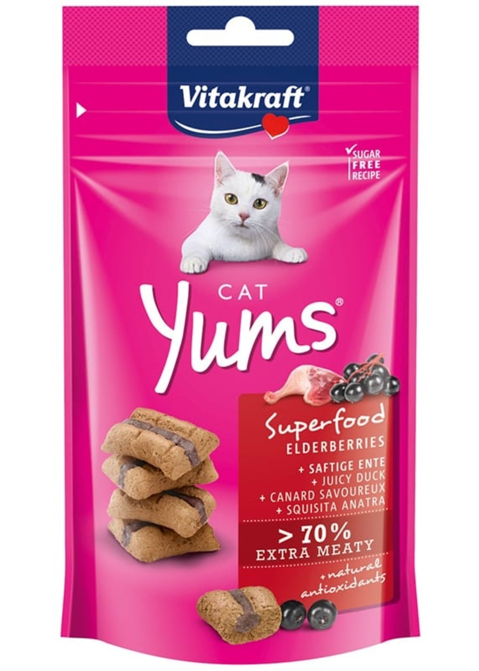 vitakraft Cat Yums + Superfood vlierbessen, 40g