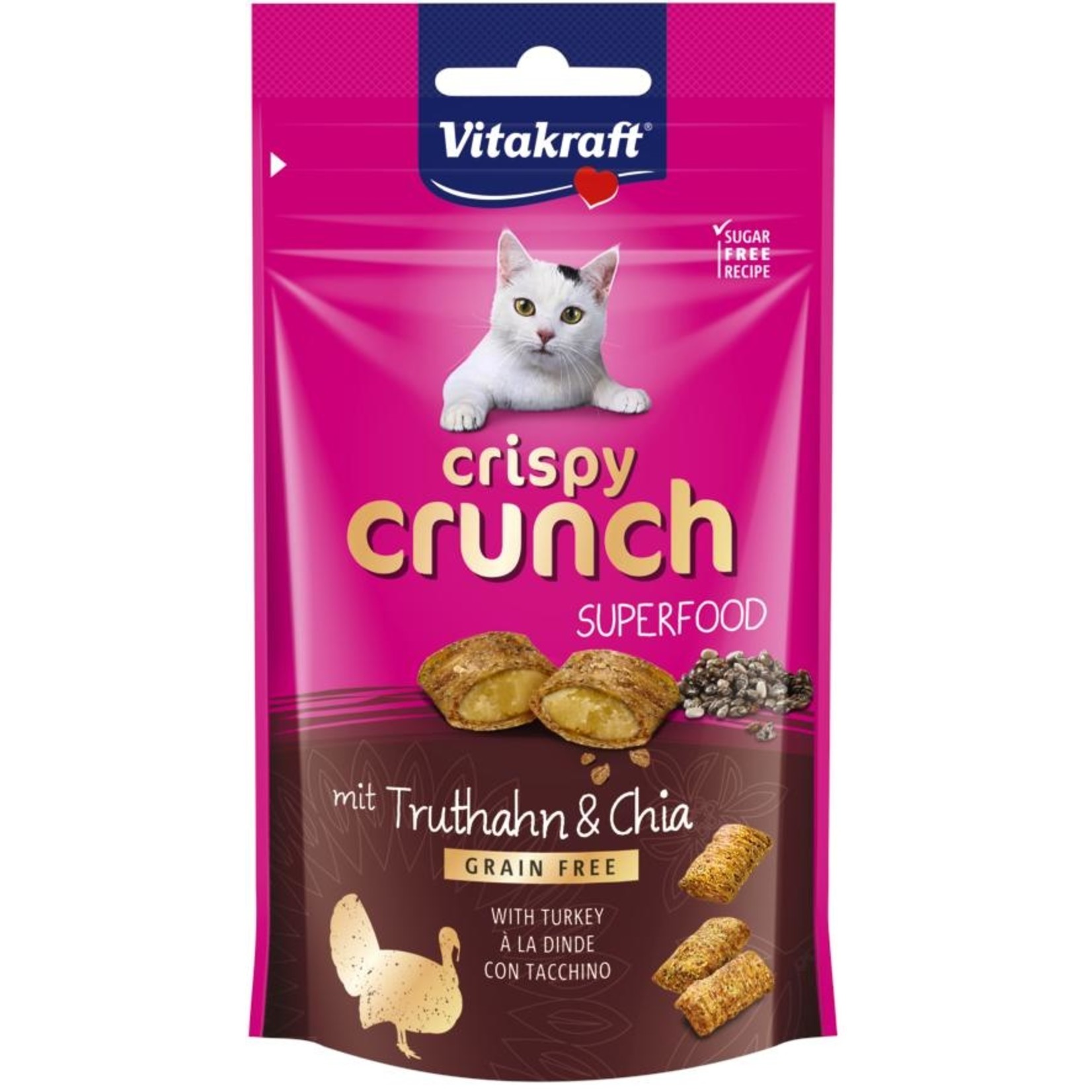 vitakraft Crispy Crunch kalkoen + chia, 60 gr