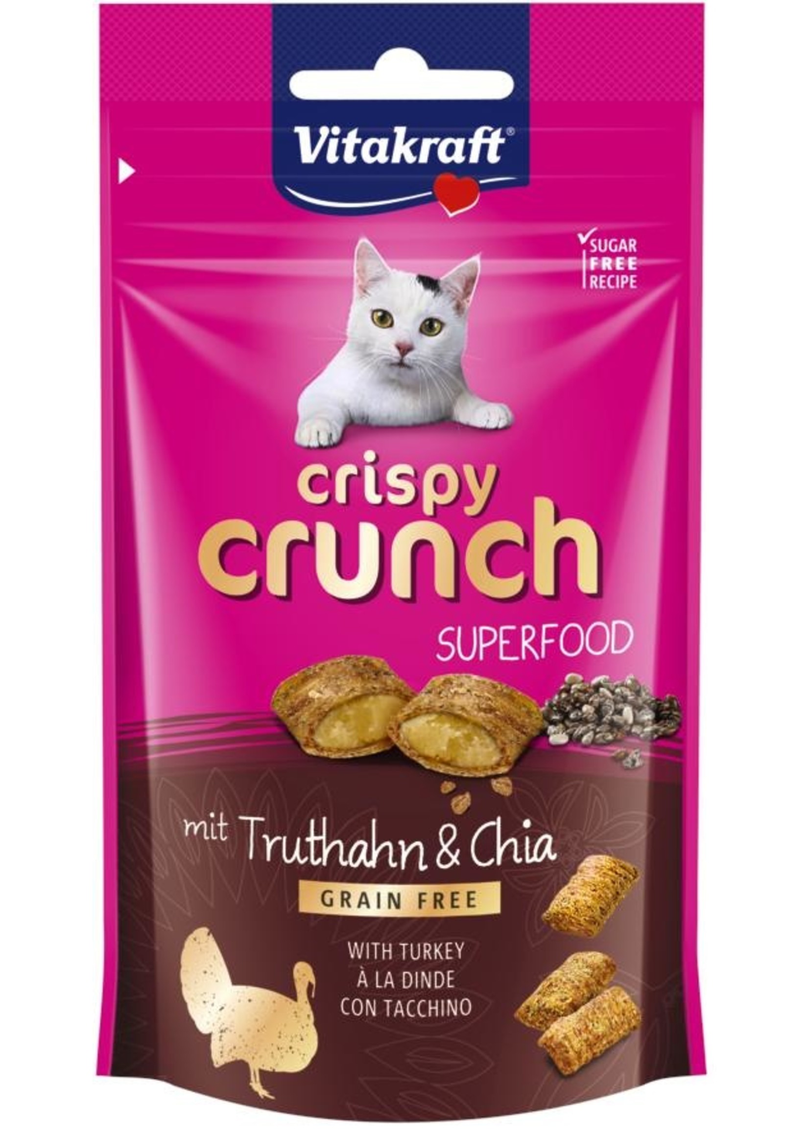 vitakraft Crispy Crunch kalkoen + chia, 60 gr