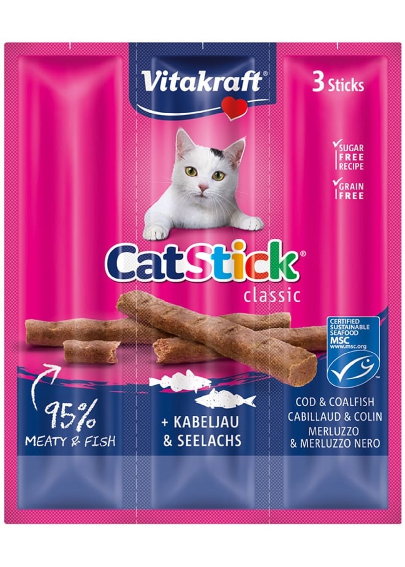 vitakraft Cat Stick kabeljauw&koolvis MSC 3st