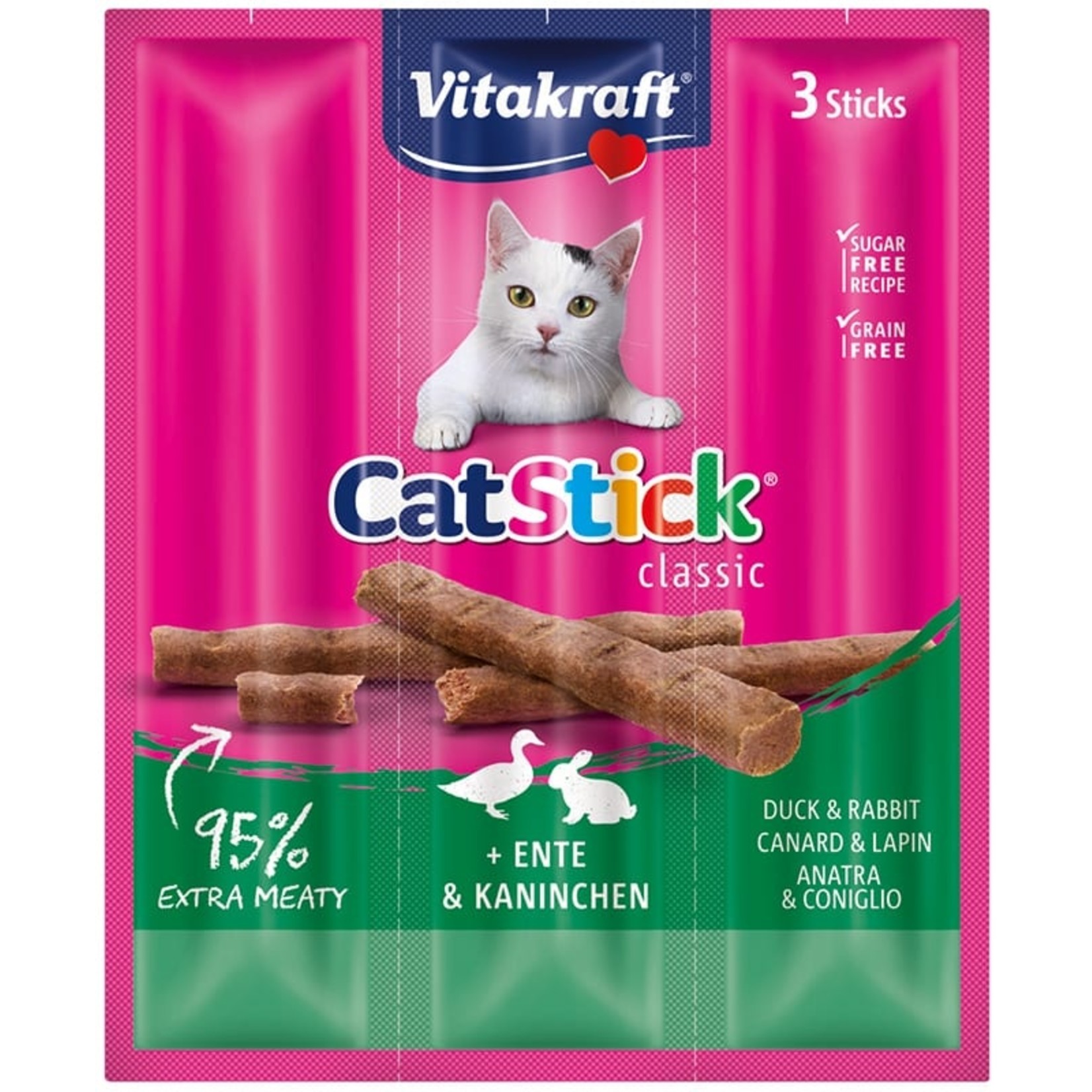 vitakraft Cat Stick x3 eend/konijn