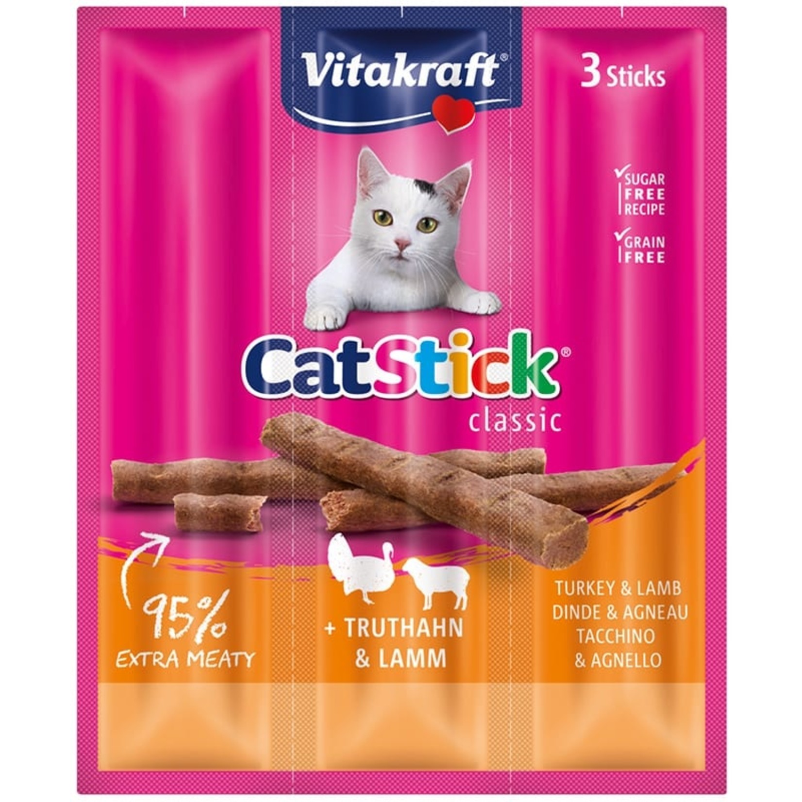vitakraft Cat Stick x3 kalkoen/lam