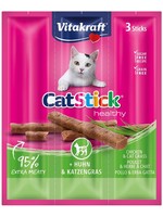 vitakraft Cat Stick kip+kattengras 3 st