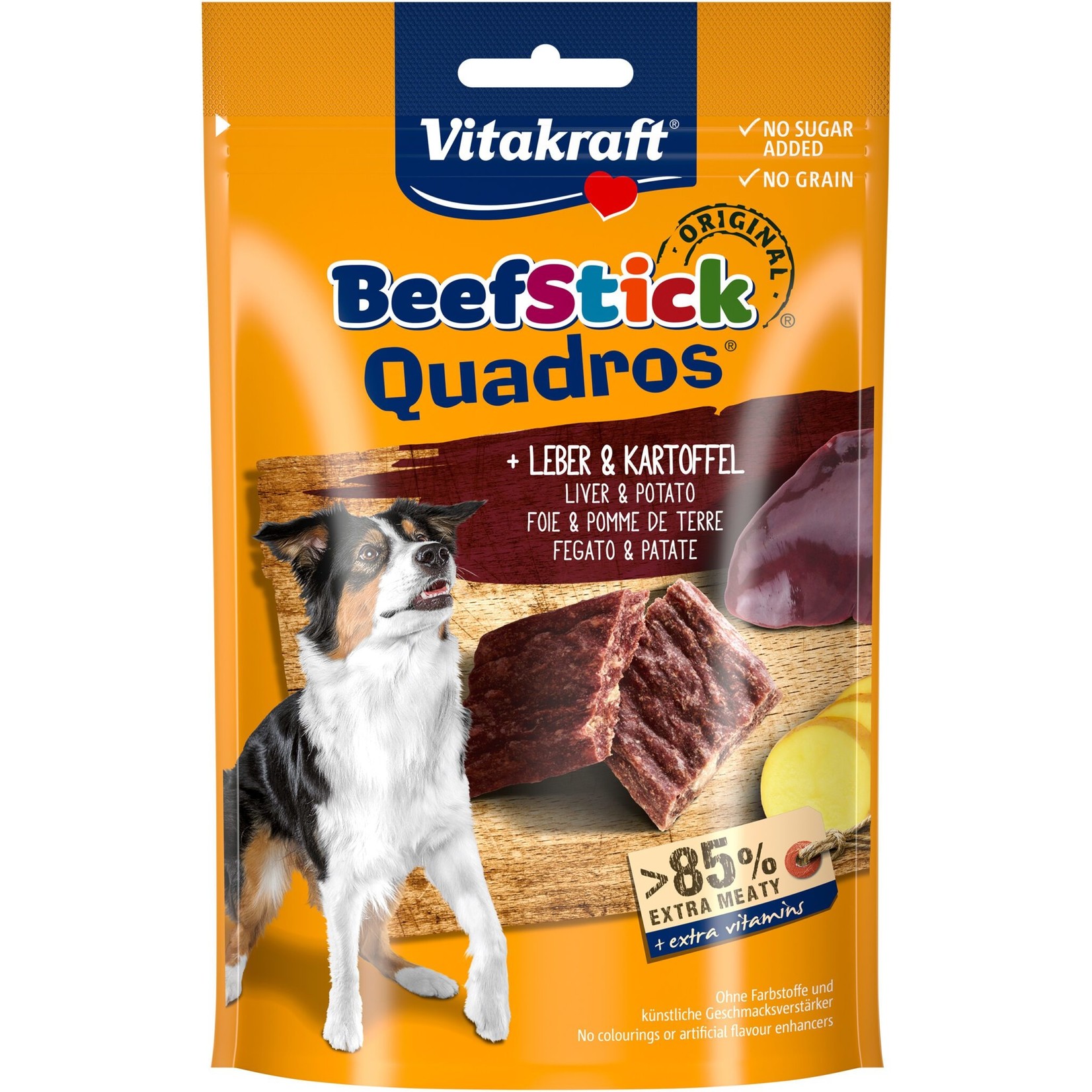 vitakraft Beef Stick Quadros lever/aardappel 70g