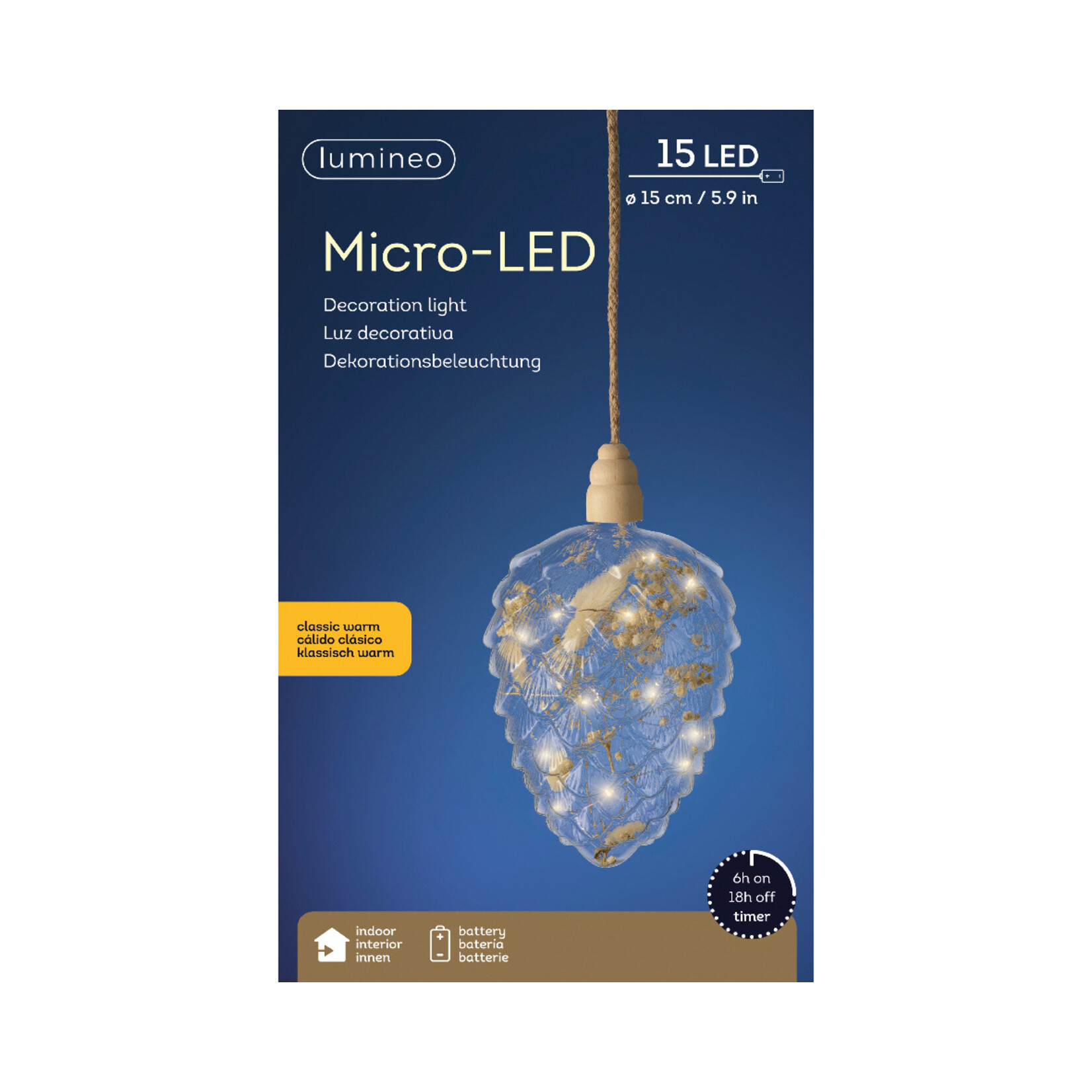 kaemingk Micro LED dennenappel BO binne