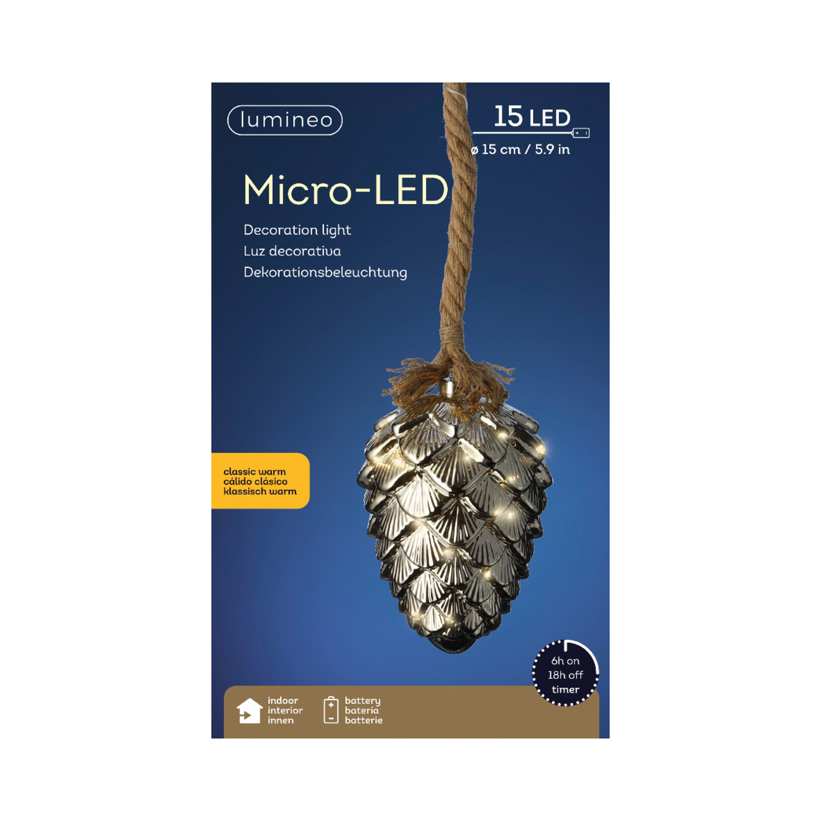 kaemingk Micro LED dennenappel BO binne