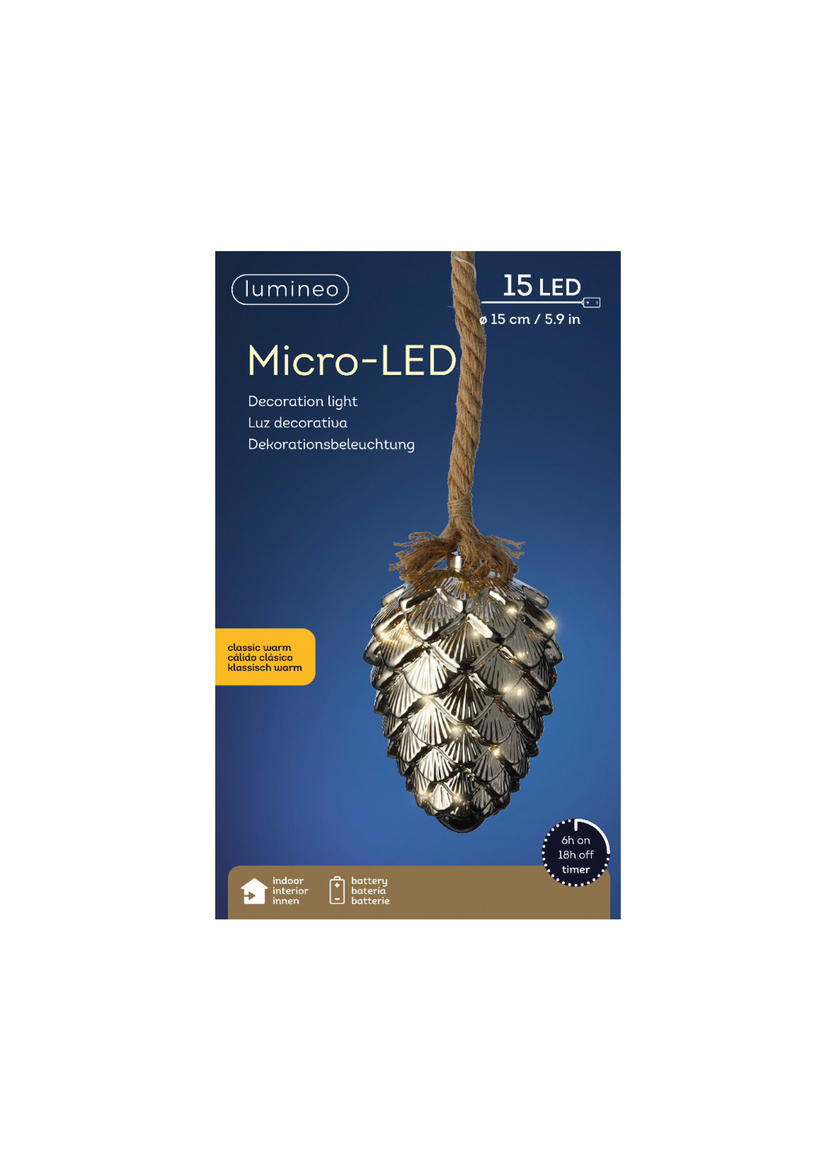 kaemingk Micro LED dennenappel BO binne