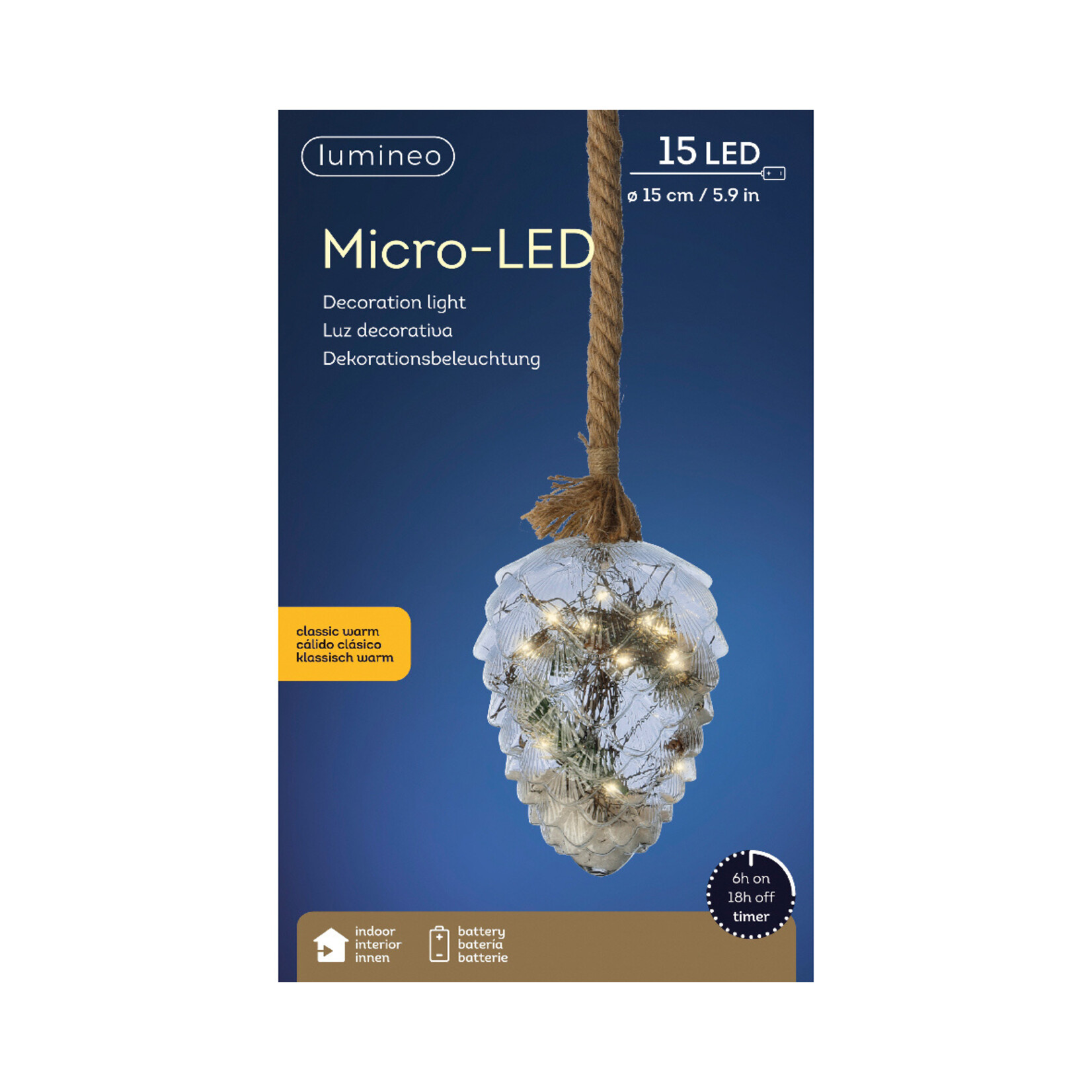 kaemingk Micro LED dennenappel BO binne