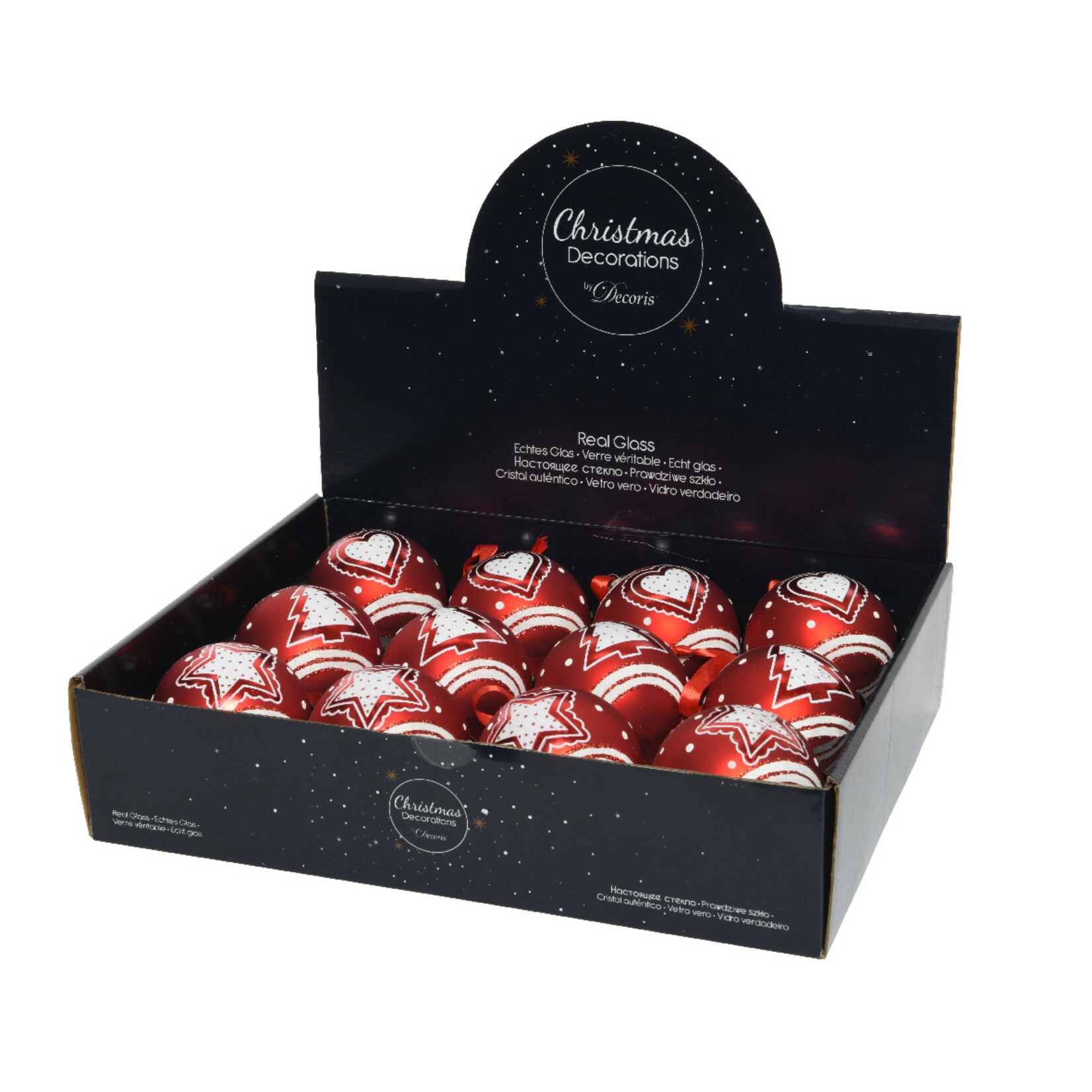 kaemingk Kerstbal glas star tree heart