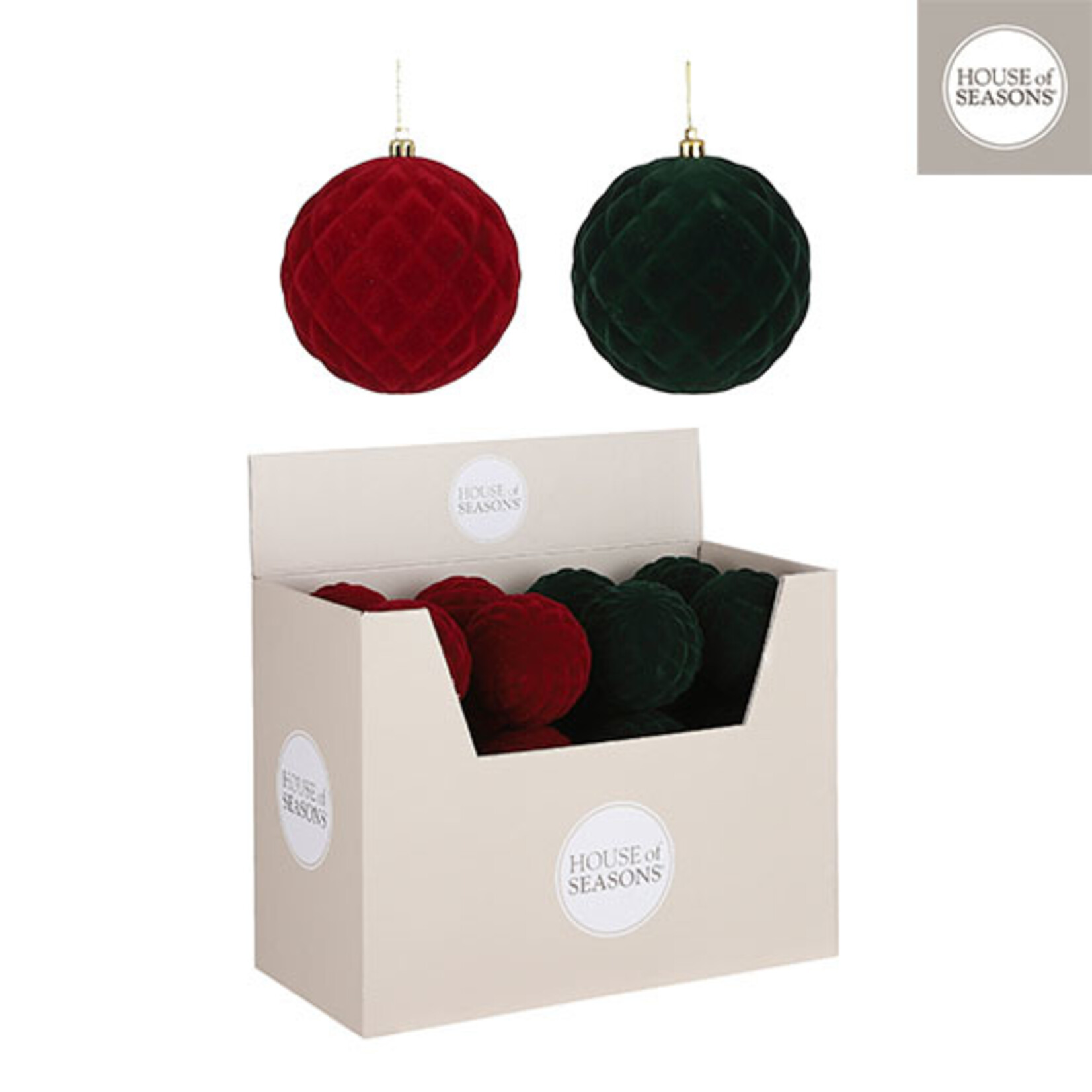 edelman Bal onbreekbaar rood d.groen 2 assorti display - h10xd10cm