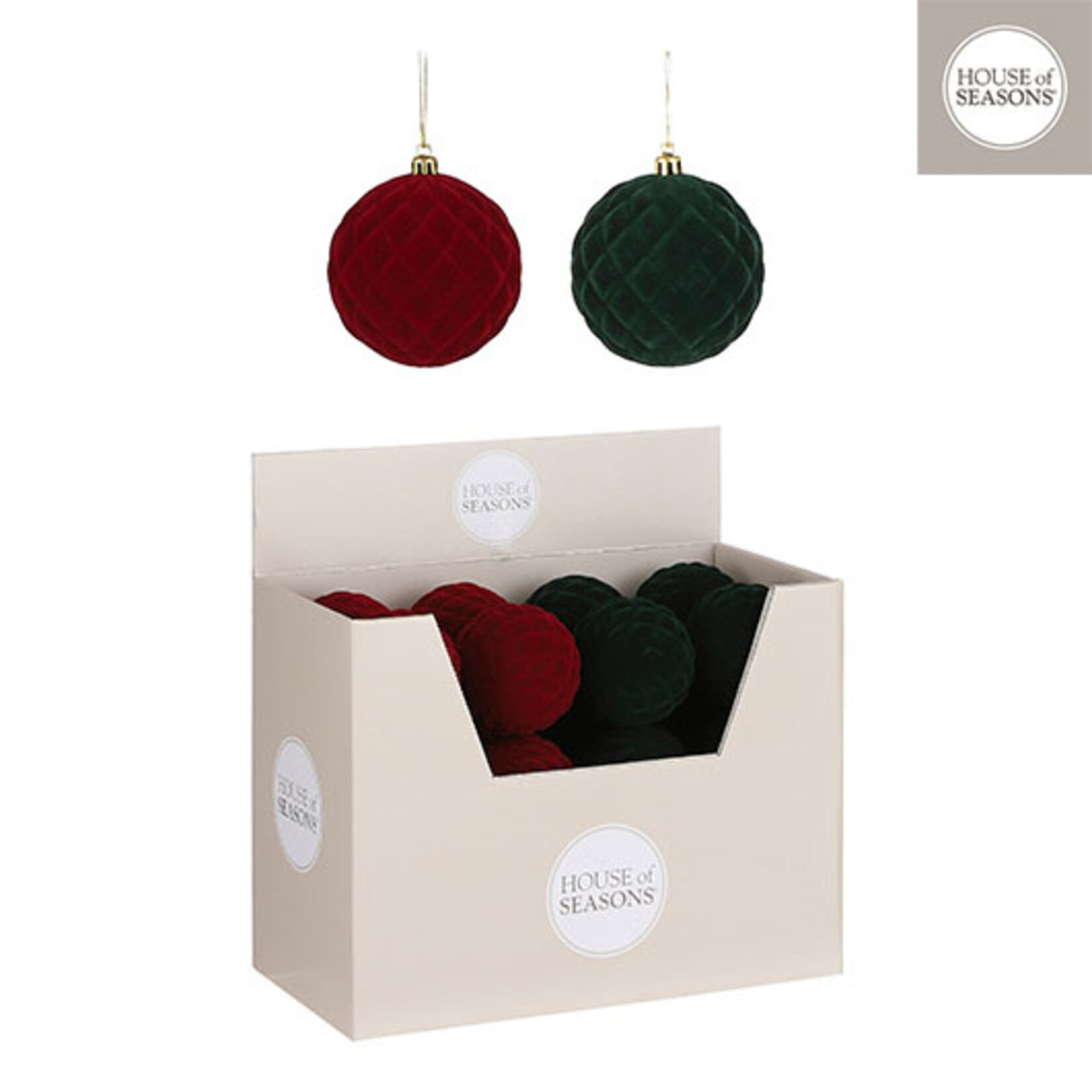 edelman Bal onbreekbaar rood d.groen 2 assorti display - h8xd8cm
