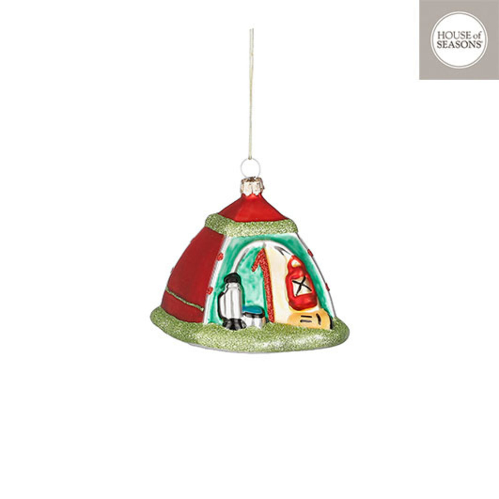 edelman Ornament tent groen - l9,5xb8,5xh8,5cm
