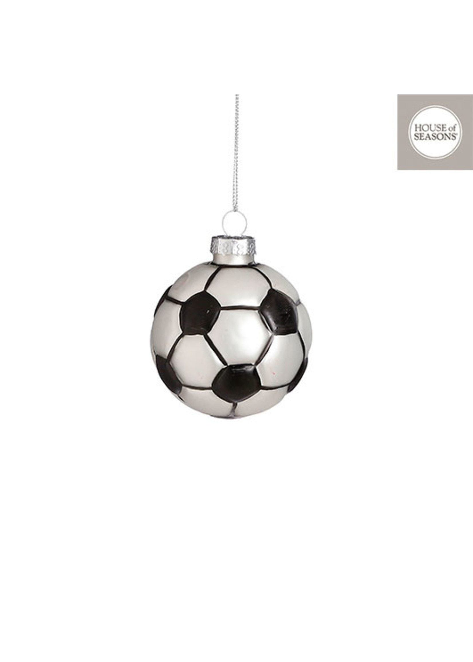 edelman Ornament football zilver - h7,5cm