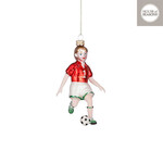 edelman Ornament soccer rood - l7xb6,5xh13,5cm