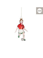 edelman Ornament soccer rood - l7xb6,5xh13,5cm