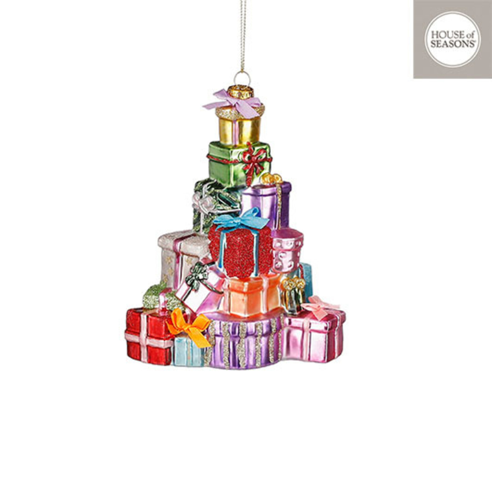 edelman Ornament cadeau set rood - l11,5xb8xh14cm