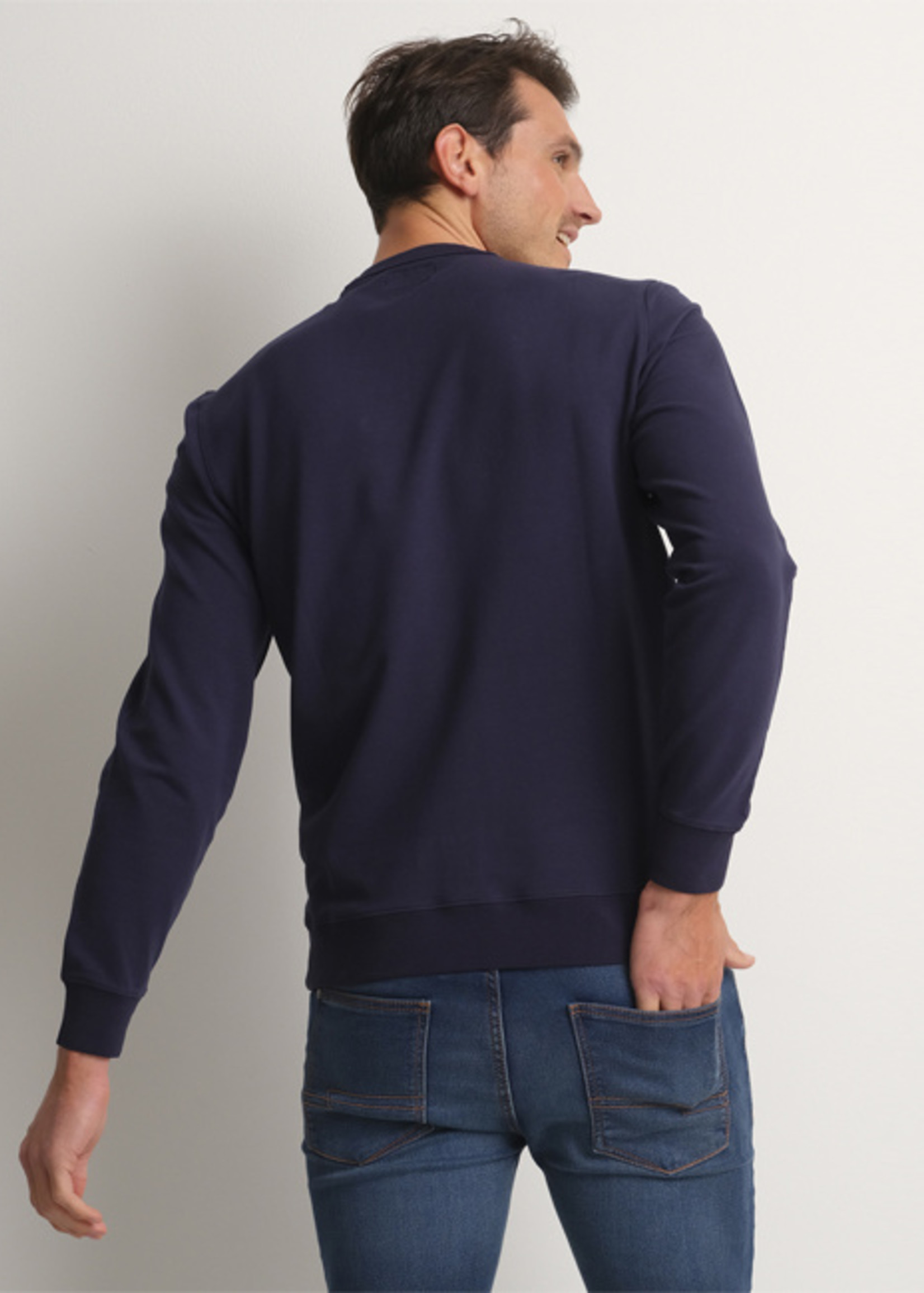 Comodo Shirts Navy Blue stretch sweater