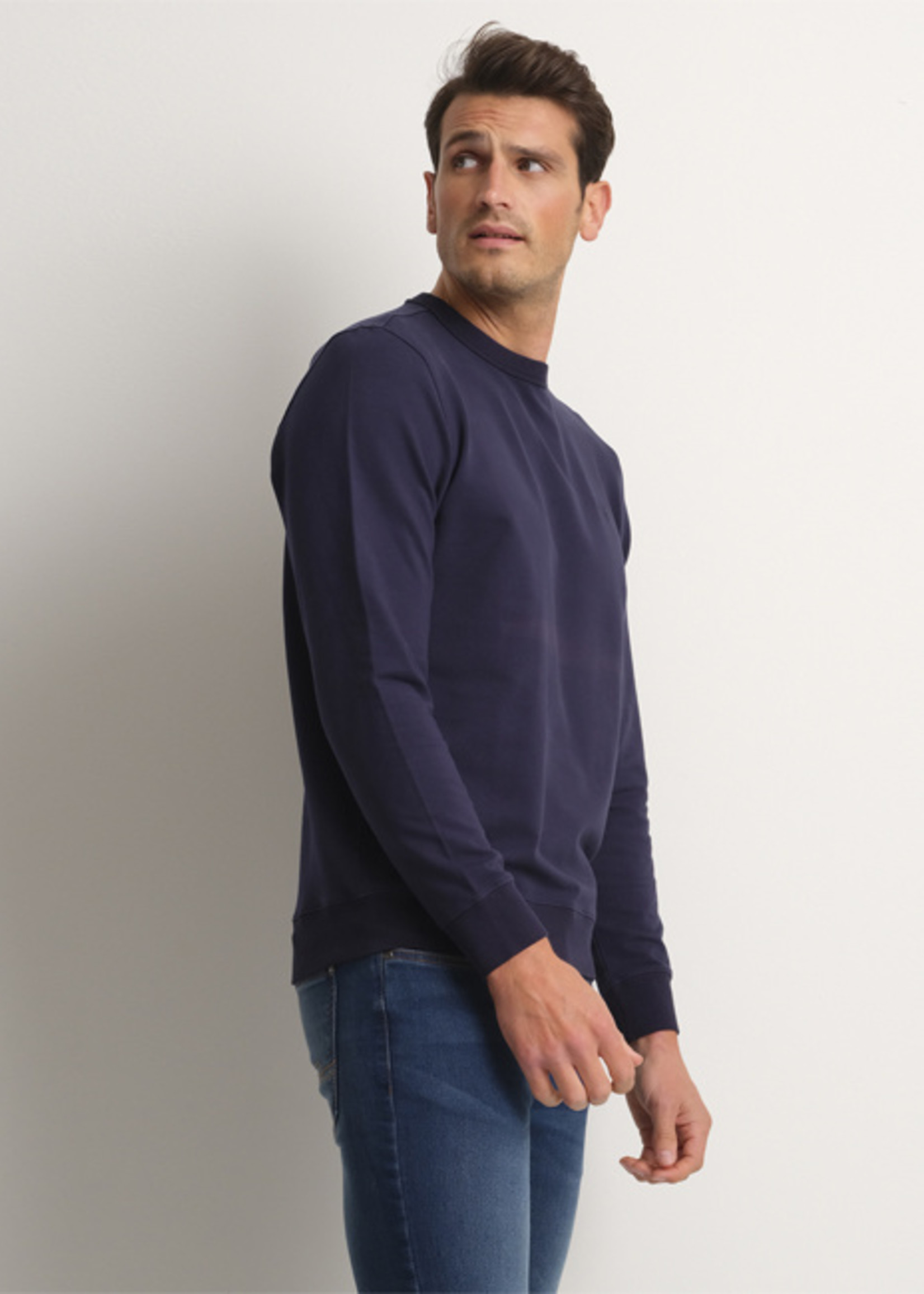 Comodo Shirts Navy Blue stretch sweater