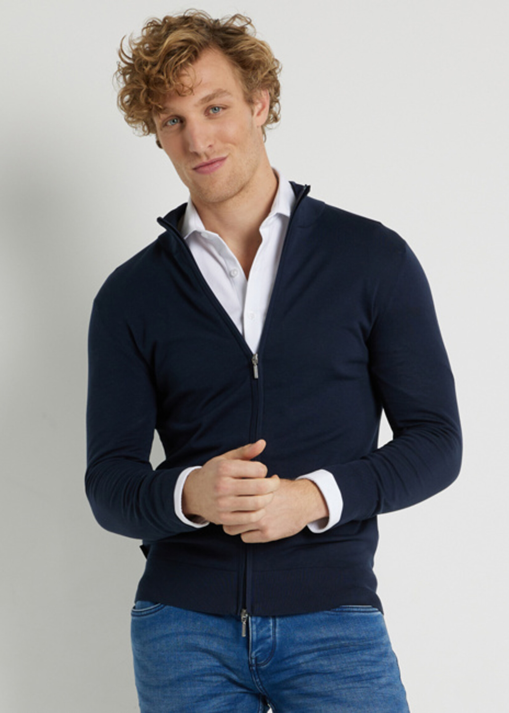 Comodo Shirts Navy blue 2-way zip vest