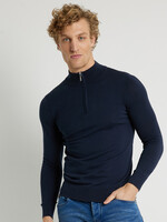 Comodo Shirts Navy blue half-way zip sweater