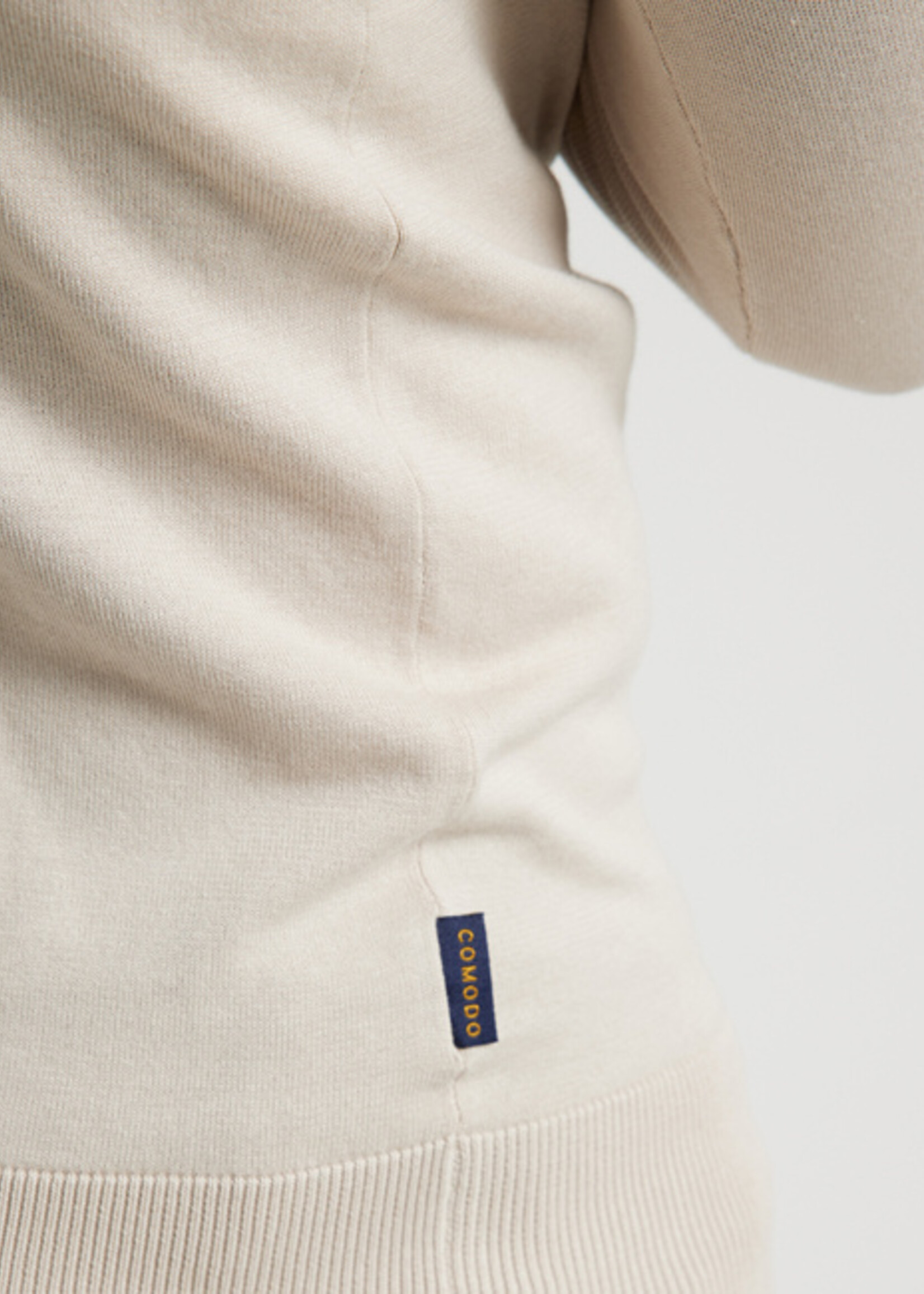 Comodo Shirts Beige half-way zip sweater