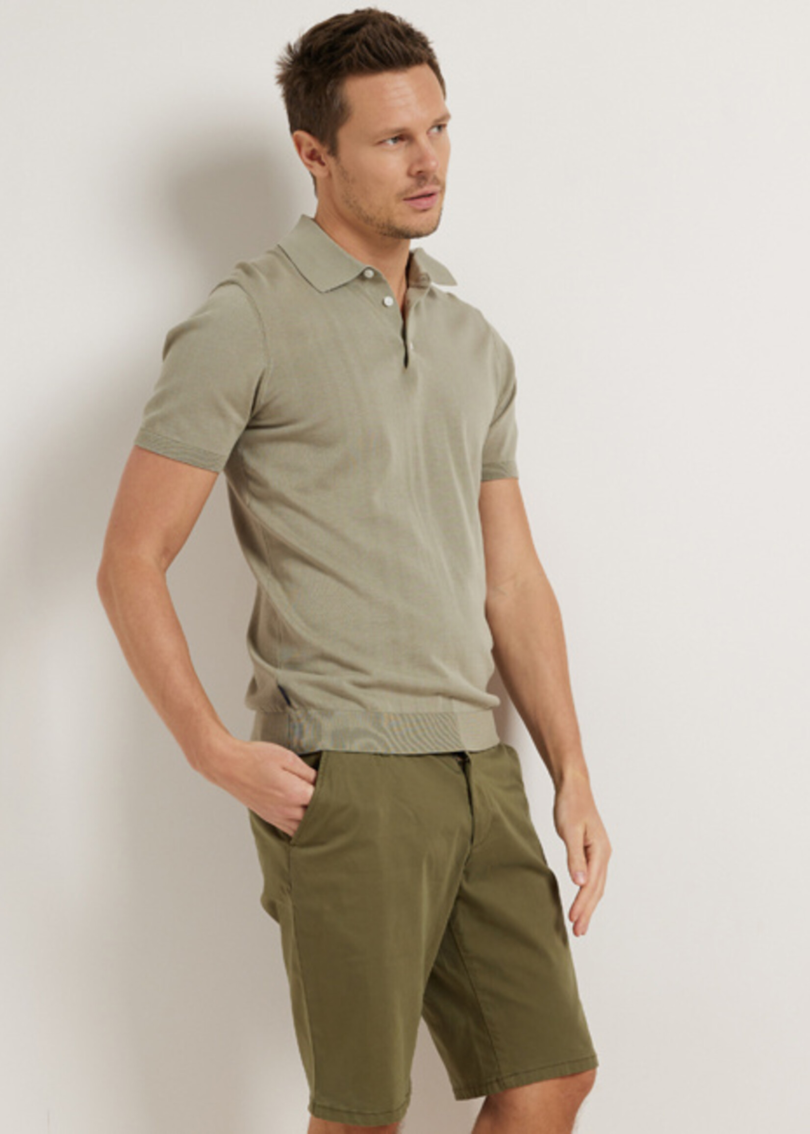 Comodo Shirts Seagrass Green fijngebreide polo