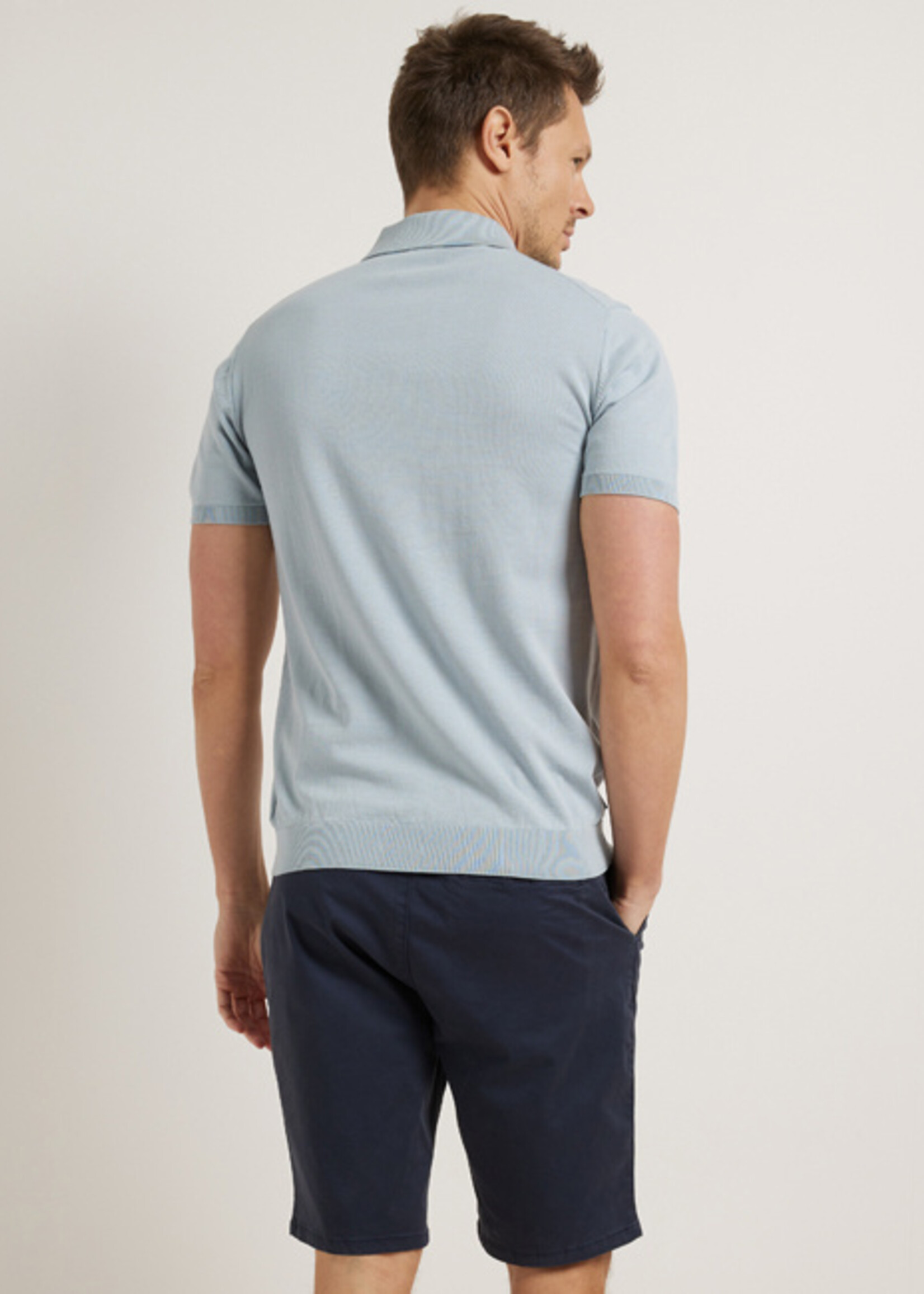 Comodo Shirts Celestial Blue fijngebreide polo