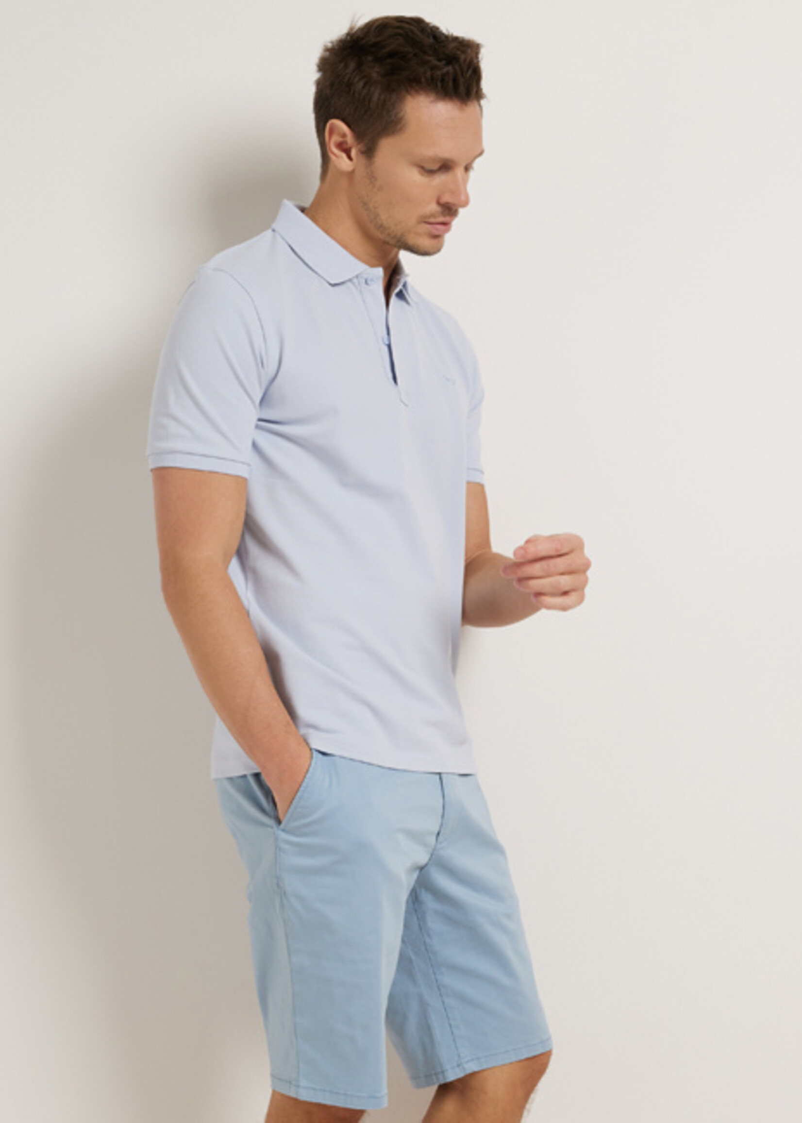 Comodo Shirts Halogen blue stretch polo