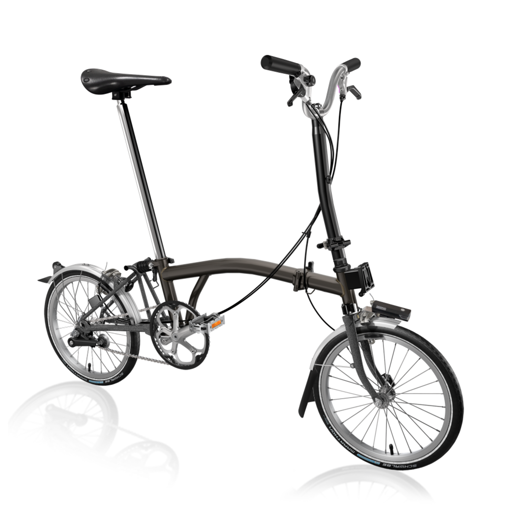 Brompton C Line Utility High Folding Bike - Gloss Black Lacquer