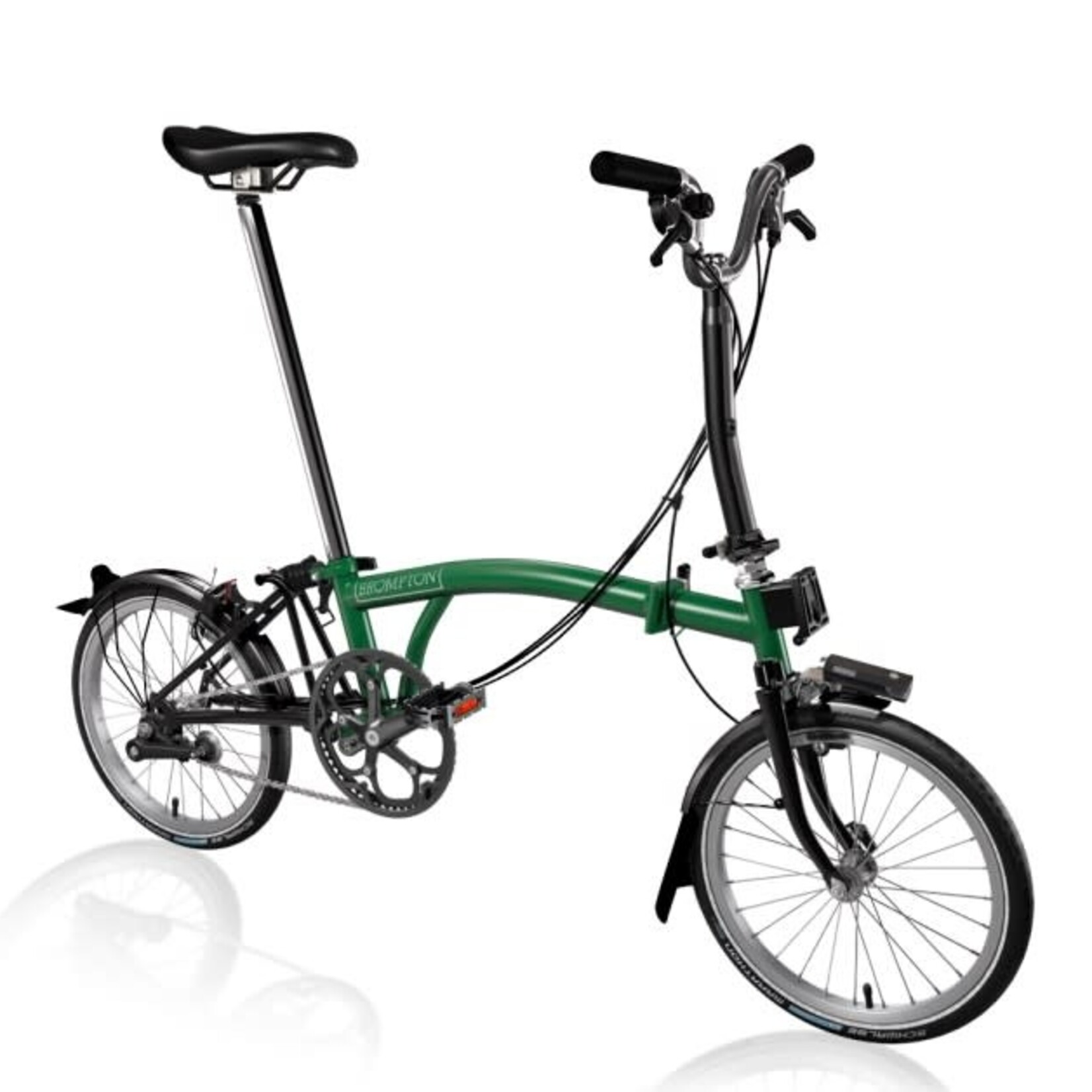 Brompton C Line Explore Mid Folding Bike Racing Green Black