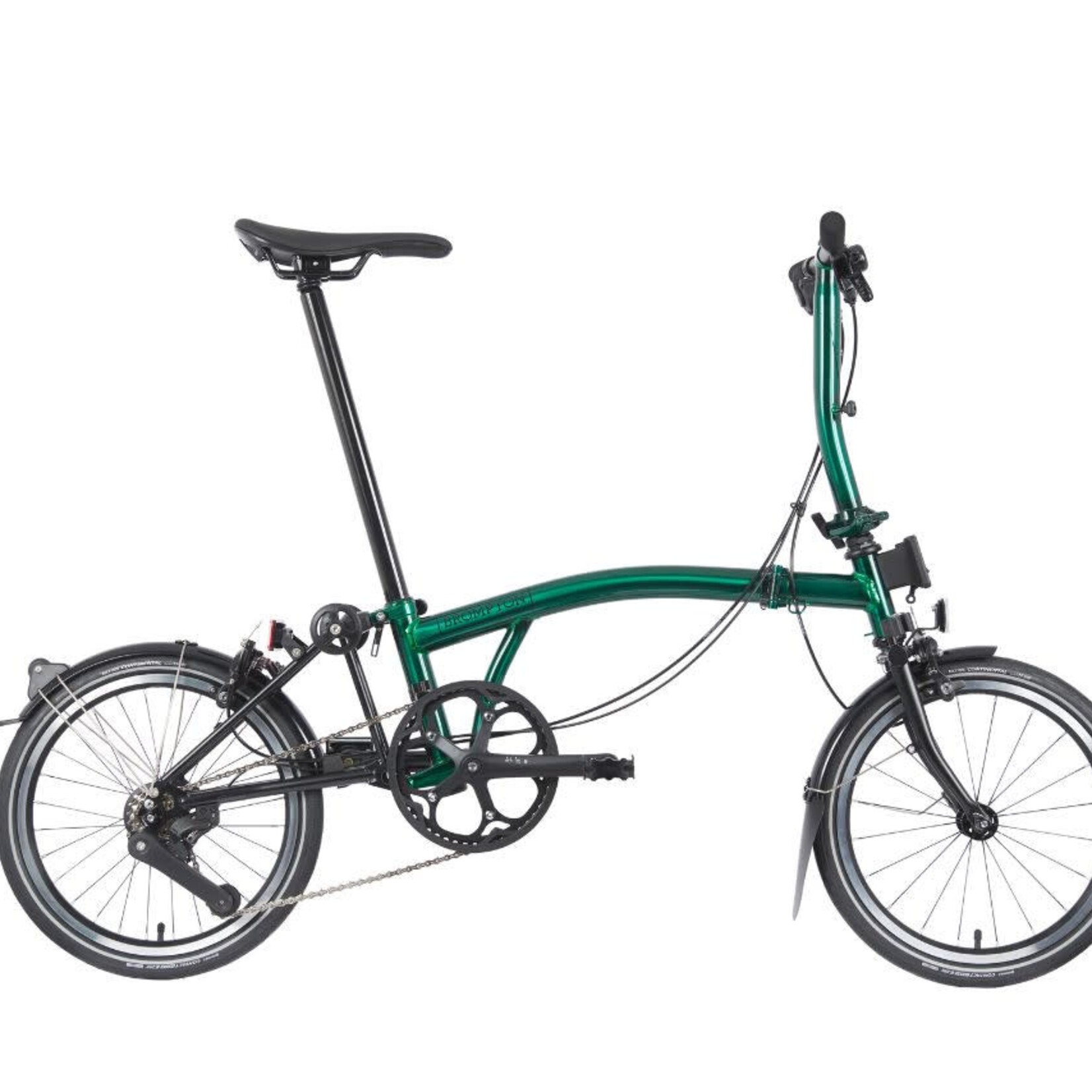 Brompton P Line Urban Low Folding Bike - Emerald Lacquer