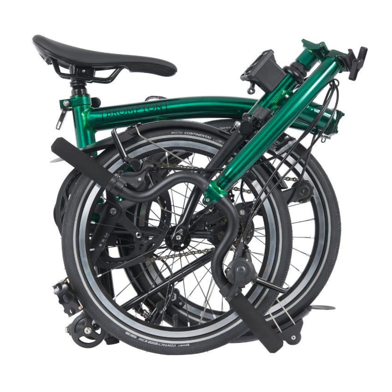 Brompton P Line Urban High Folding Bike - Emerald Lacquer