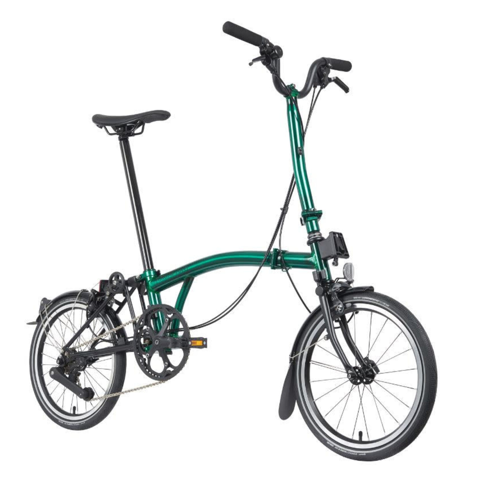 Brompton P Line Urban High Folding Bike - Emerald Lacquer