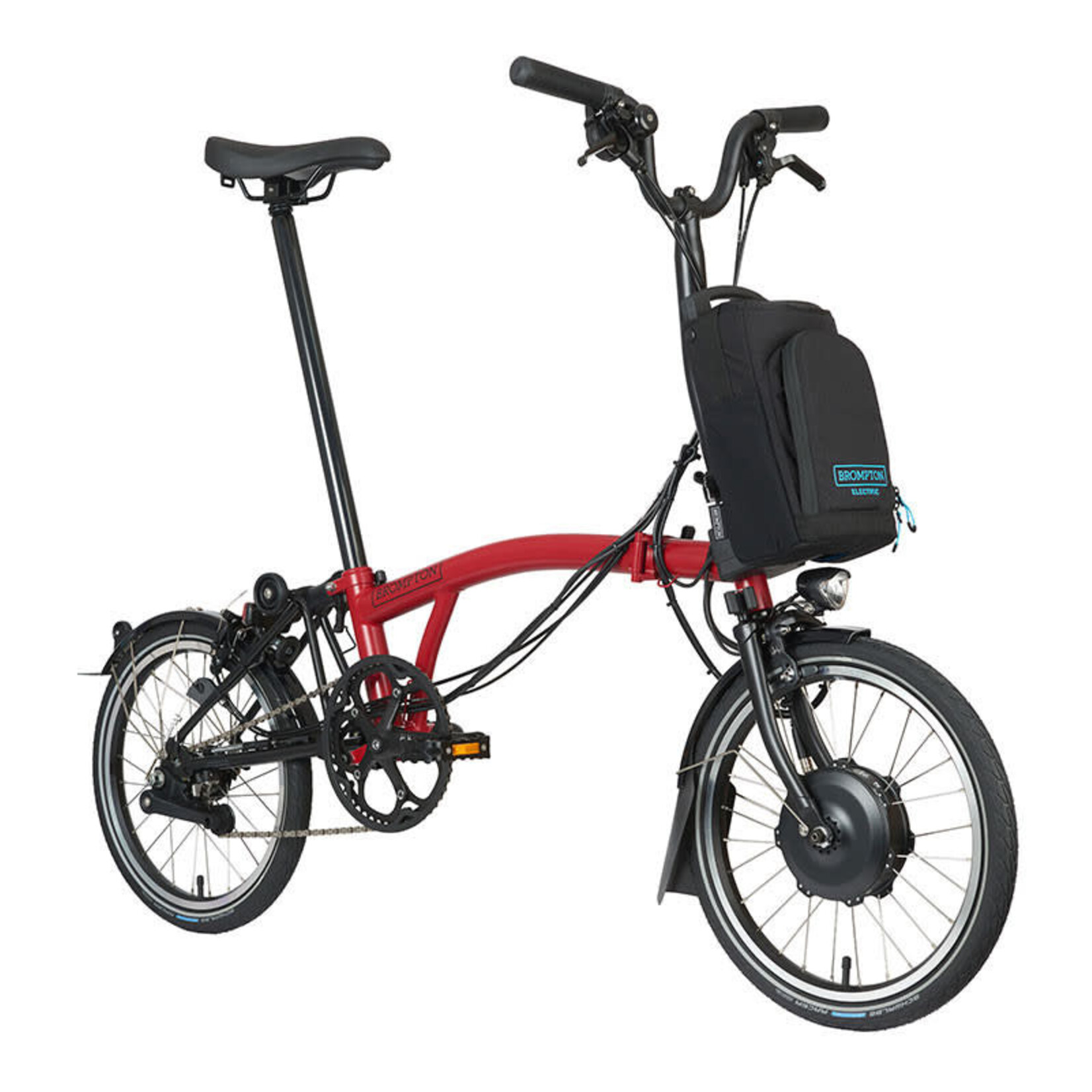 Brompton Electric C Line Urban Mid Folding Bike - House Red