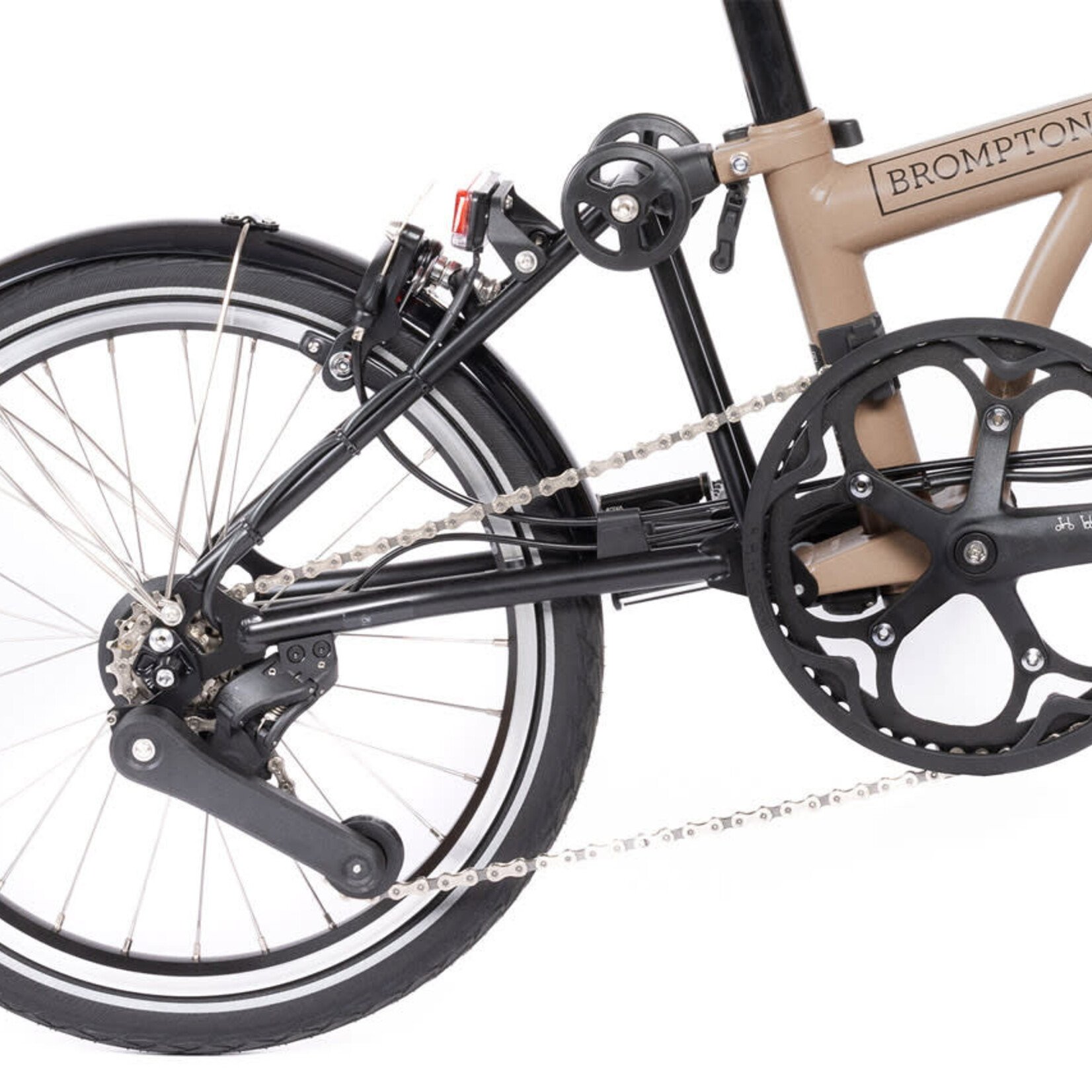 Brompton Electric C Line Urban High Folding Bike - Dune Sand