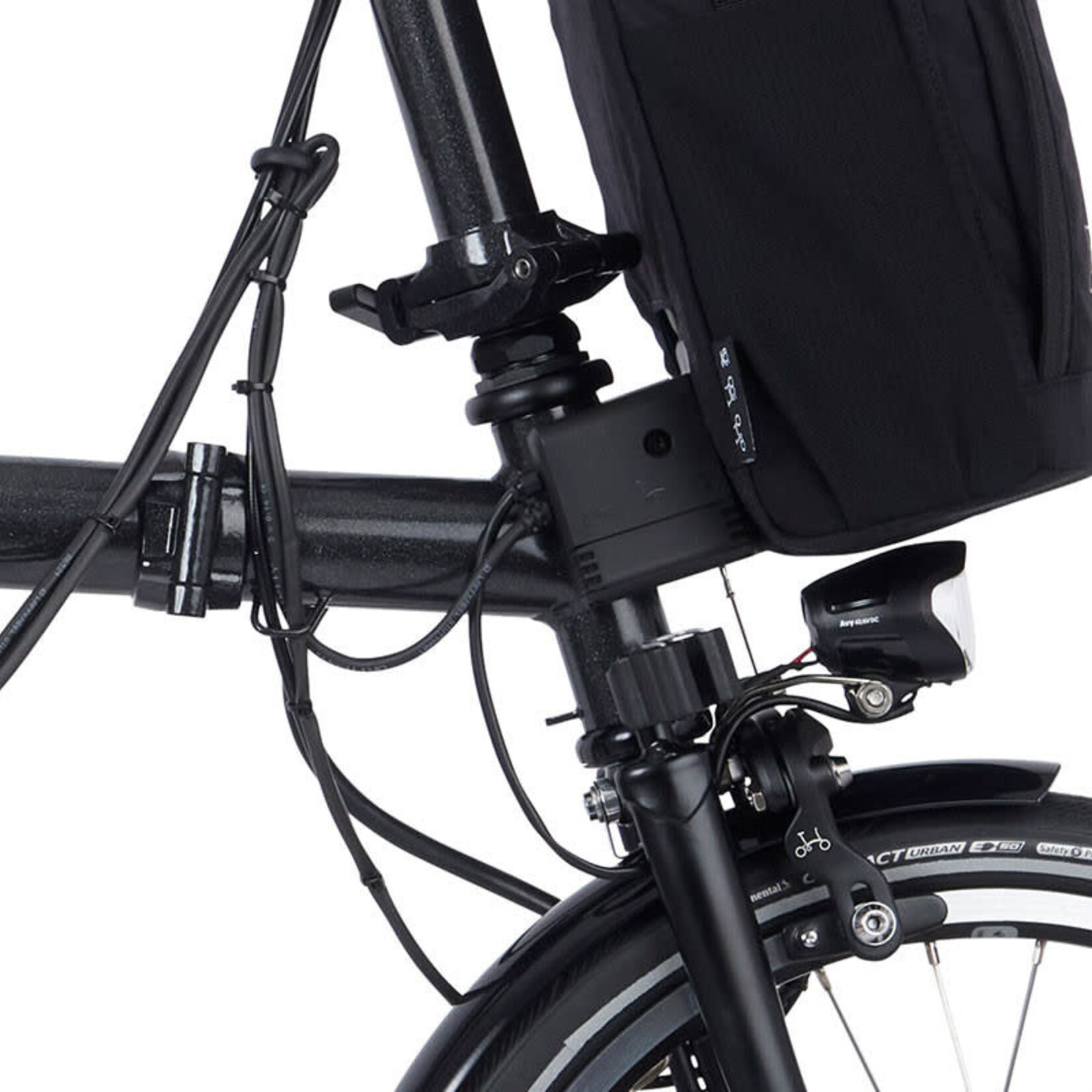 Brompton Electric P Line 4 Speed Mid Folding Bike - Midnight Black Metallic