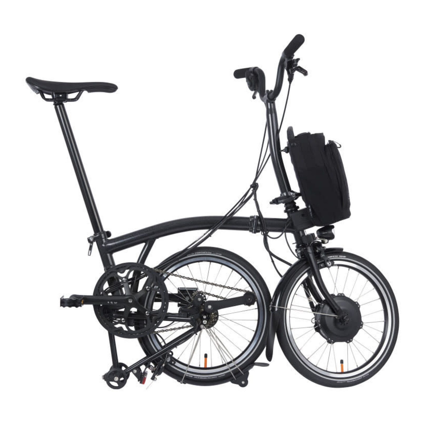 Brompton Electric P Line 4 Speed Mid Folding Bike - Midnight Black Metallic