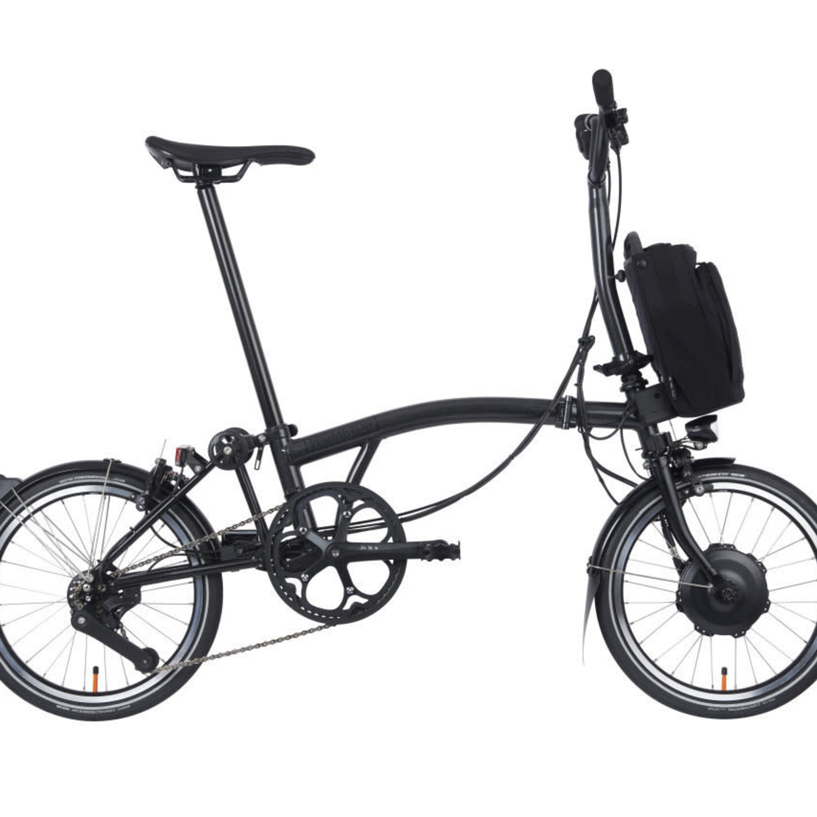Brompton Electric P Line 4 Speed Mid Folding Bike - Midnight Black Metallic