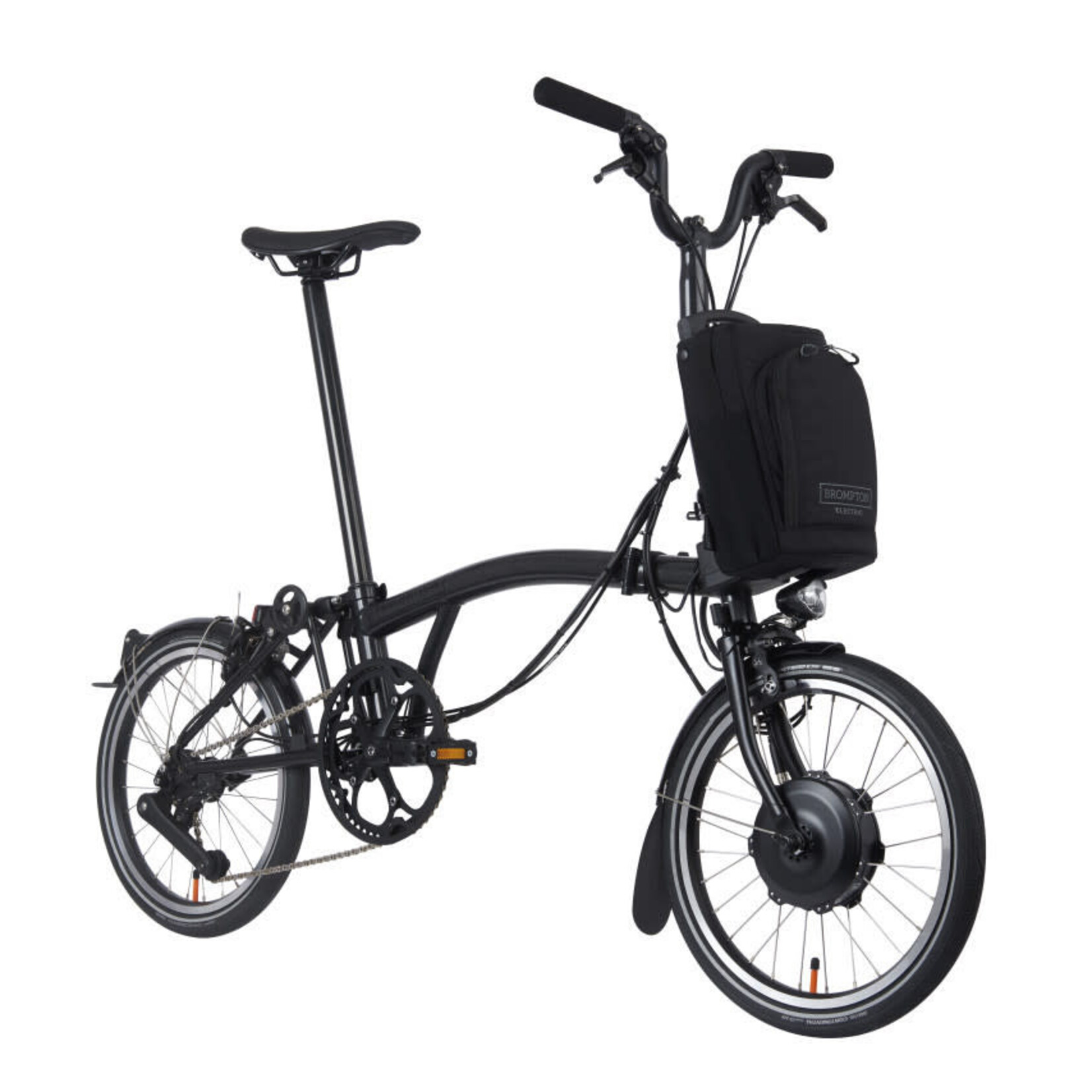 Brompton Electric P Line 4 Speed Mid Folding Bike - Midnight Black Metallic