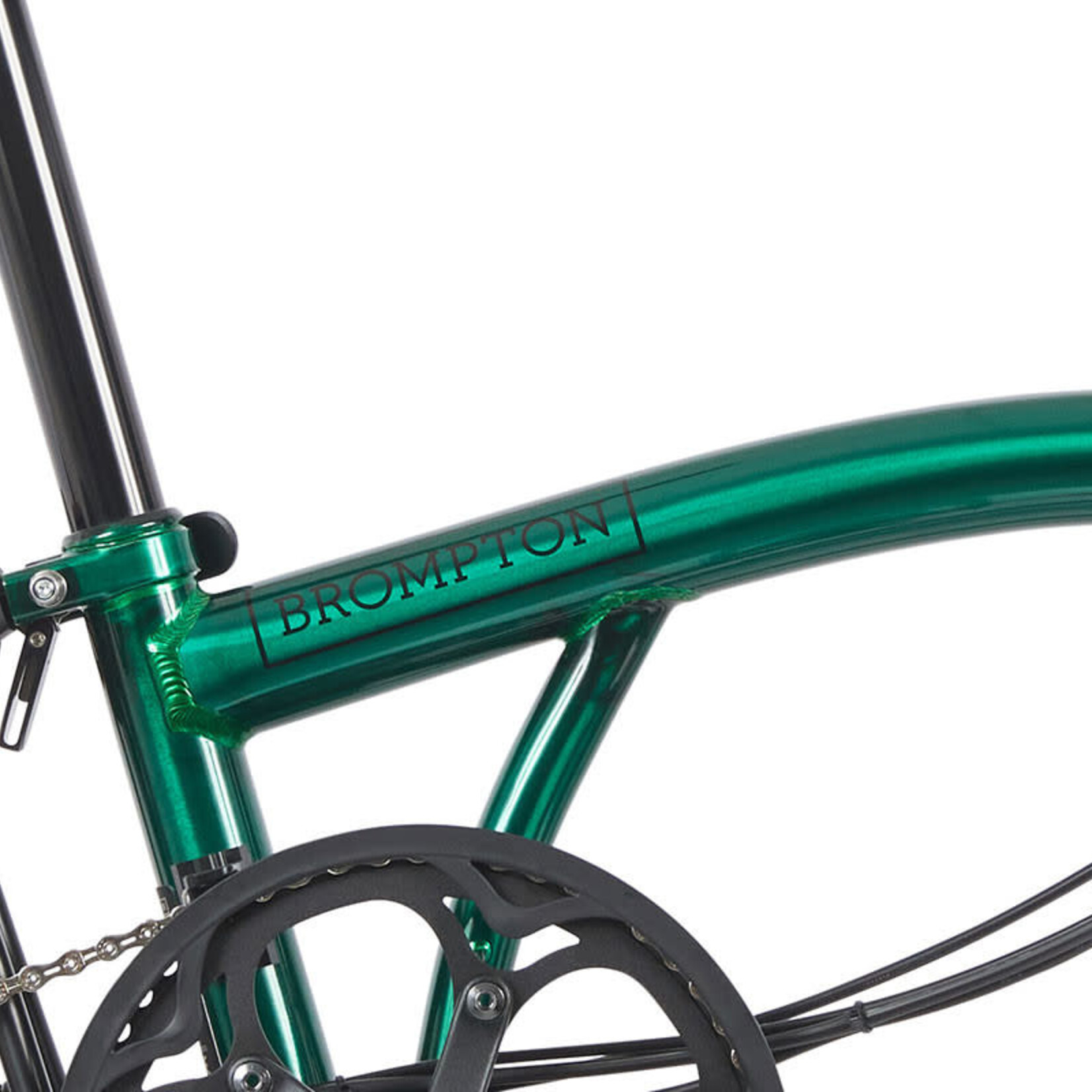 Brompton Electric P Line Urban Mid Folding Bike - Emerald Lacquer
