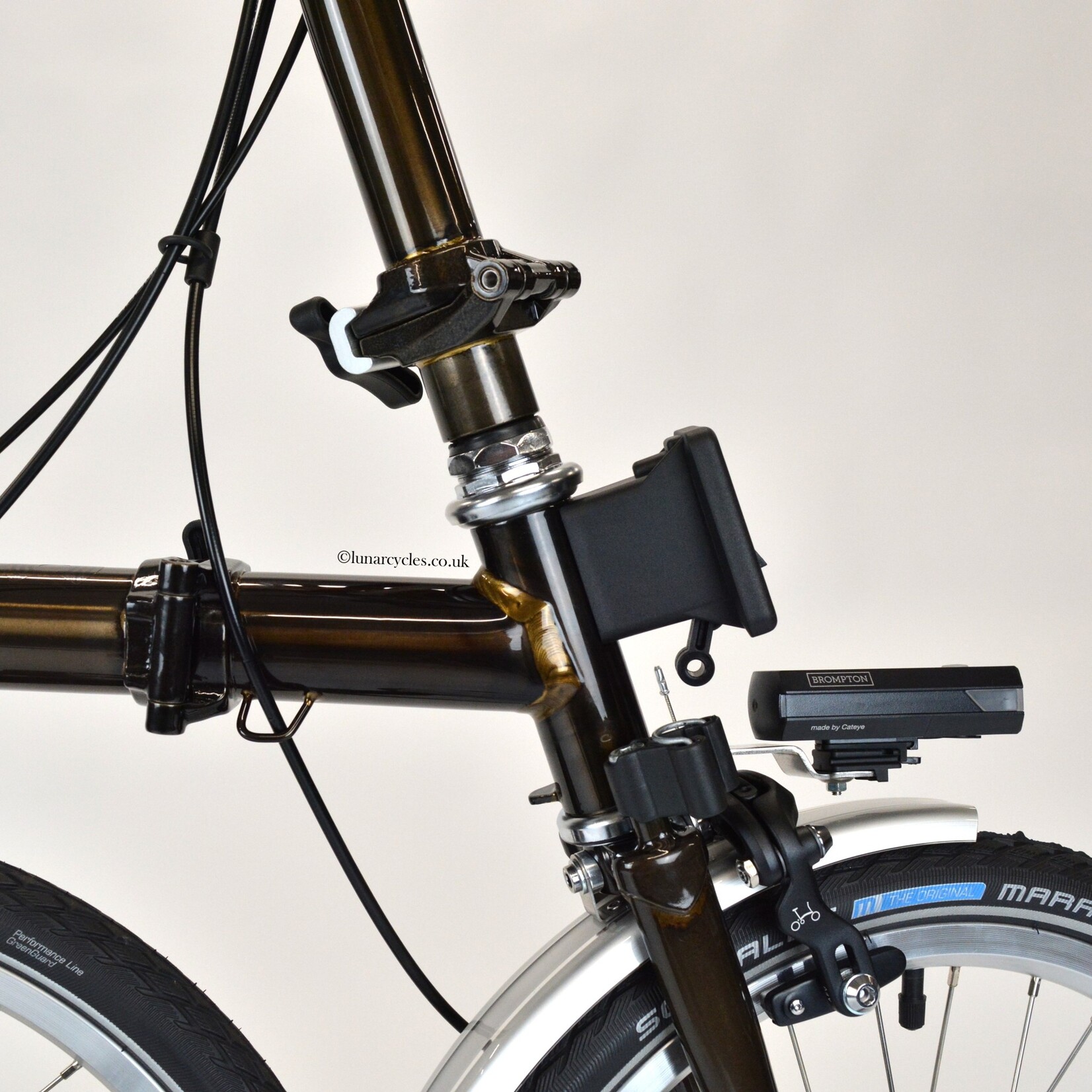 Brompton C Line Utility High Folding Bike - Gloss Black Lacquer